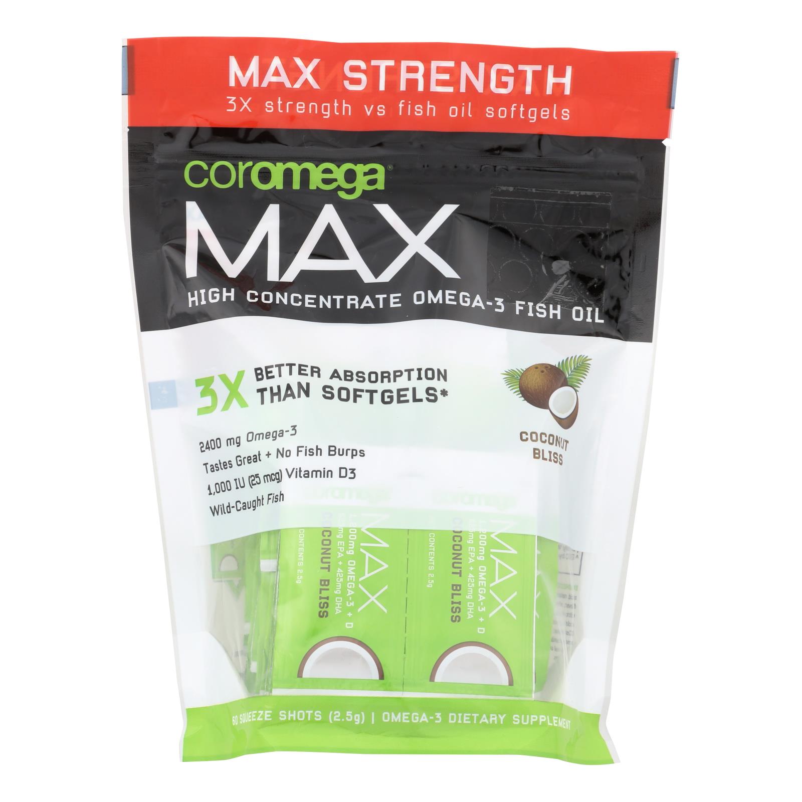 The Coromega Company - Max Omega 3 Coconut Bliss - 1 Each - 60 CT