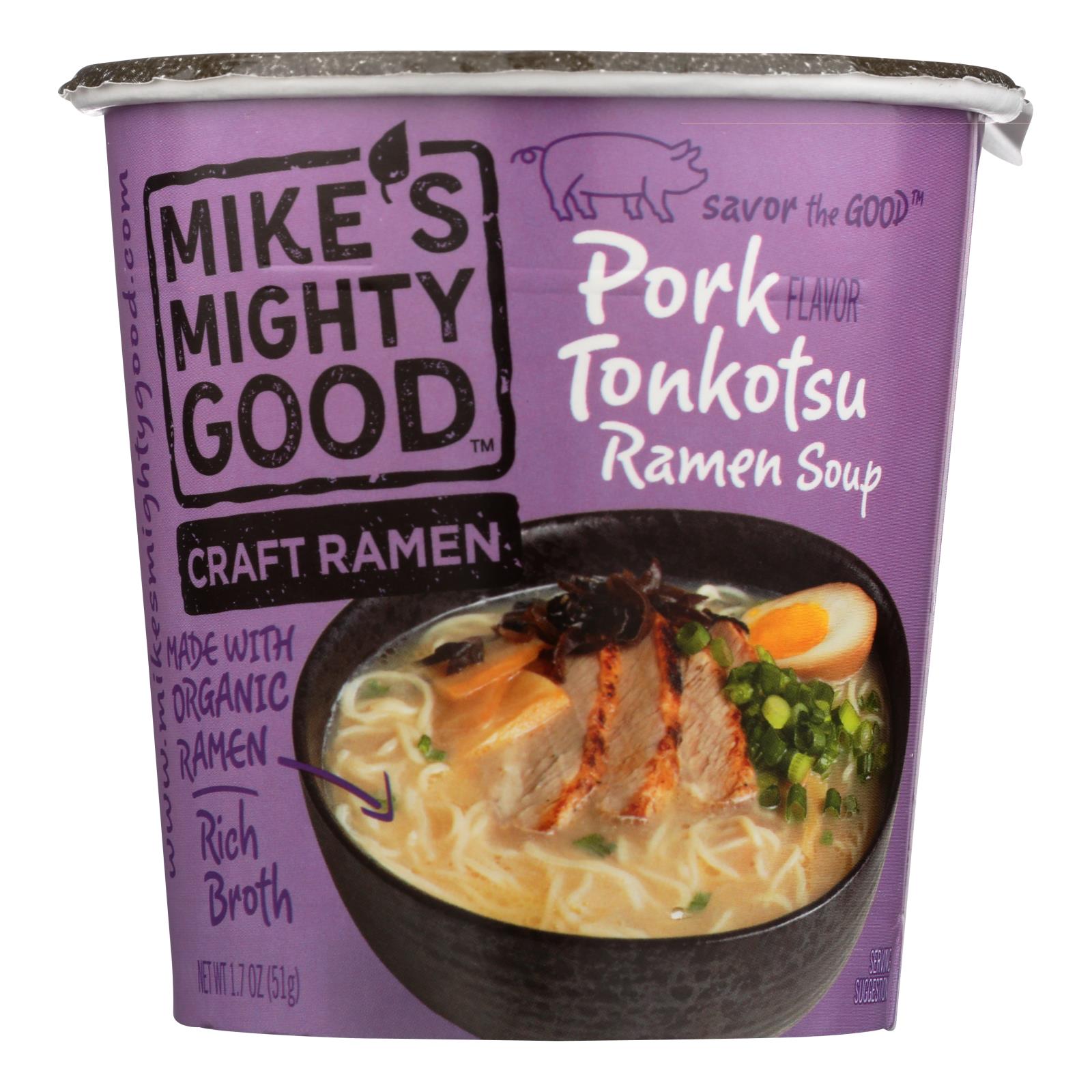 Mike's Mighty Good Pork Tonkotsu Ramen Soup - 6개 묶음상품 - 1.7 OZ