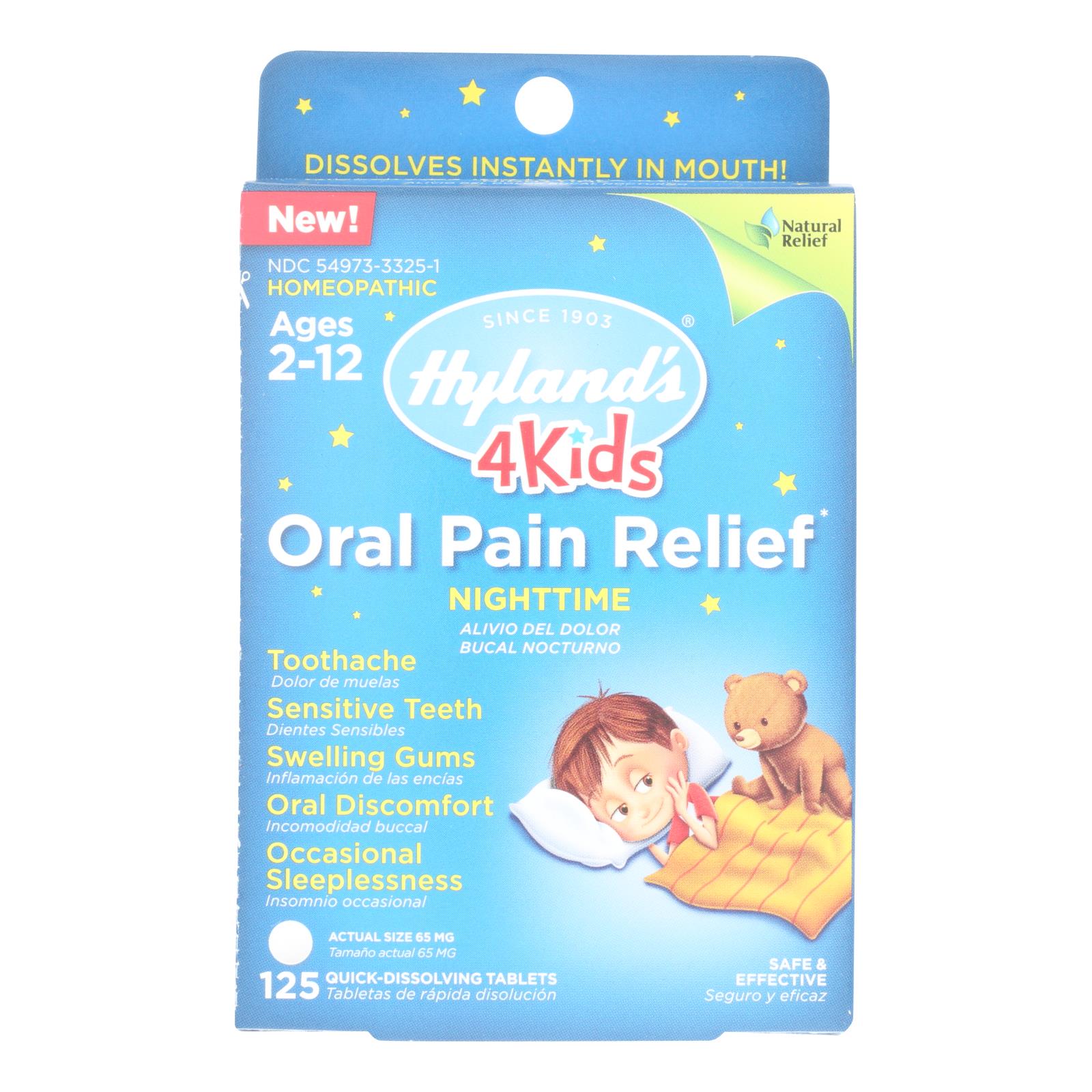 Hylands Homeopathic - 4kids Pain Relf Night Orl - 1 Each - 125 TAB
