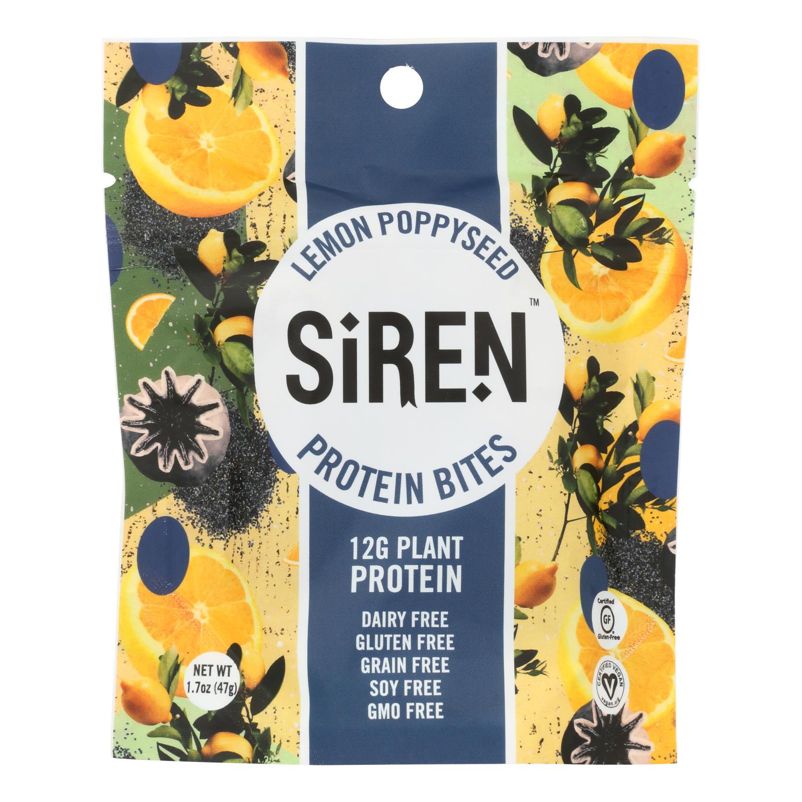 Siren - Protein Bites Lemon Poppysd - Case of 10 - 48 GRM