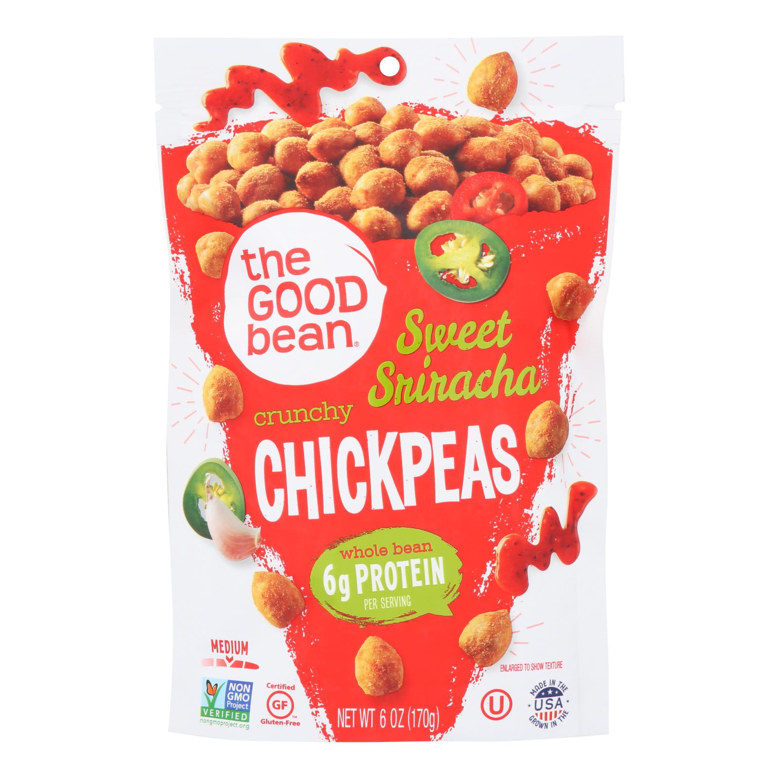 The Good Bean Crunchy Chickpeas Sweet Sriracha Medium - 6개 묶음상품 - 6 OZ