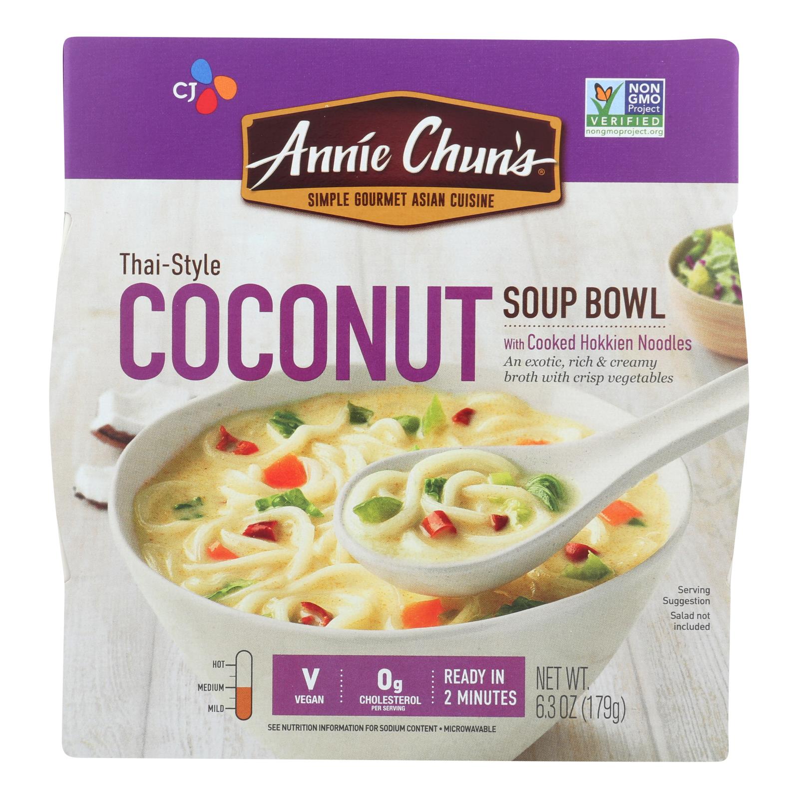 Annie Chun's Thai-Style Coconut Soup Bowl With Cooked Hokkien Noodles - 6개 묶음상품 - 6.3 OZ