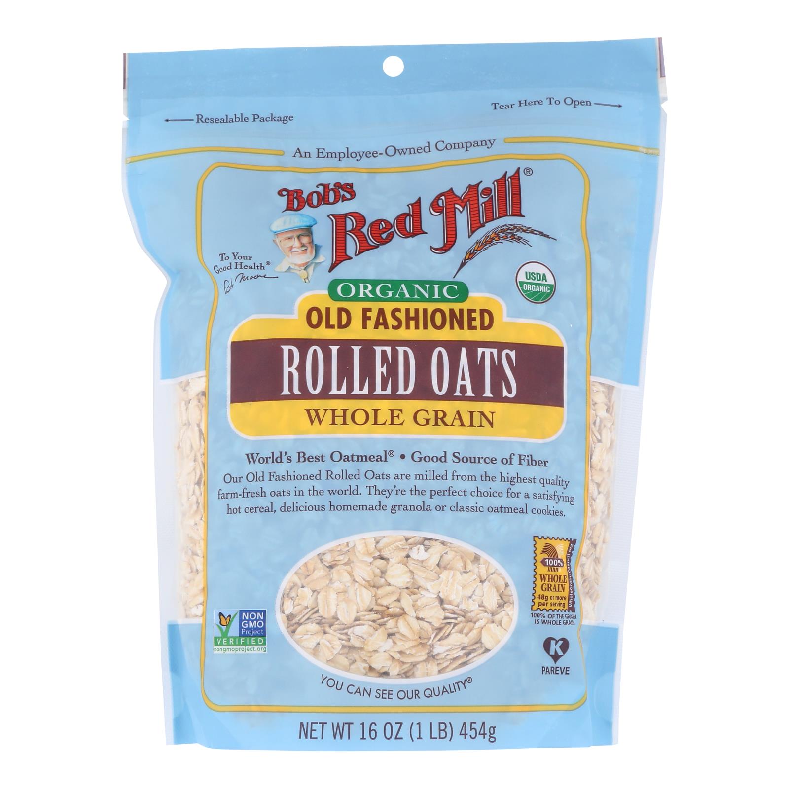 Bob's Red Mill - Organic Old Fashioned Rolled Oats - 4개 묶음상품-16 OZ