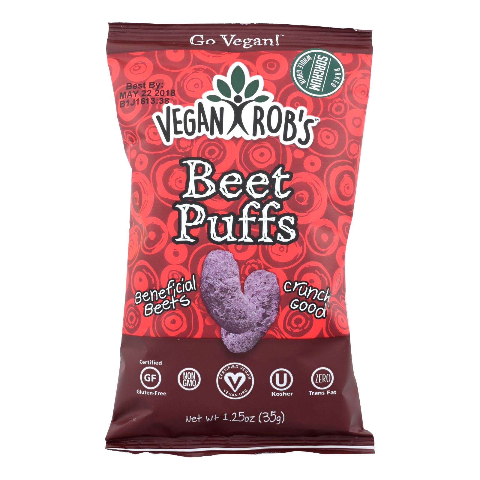 Vegan Rob's Beet Puffs - 24개 묶음상품 - 1.25 OZ