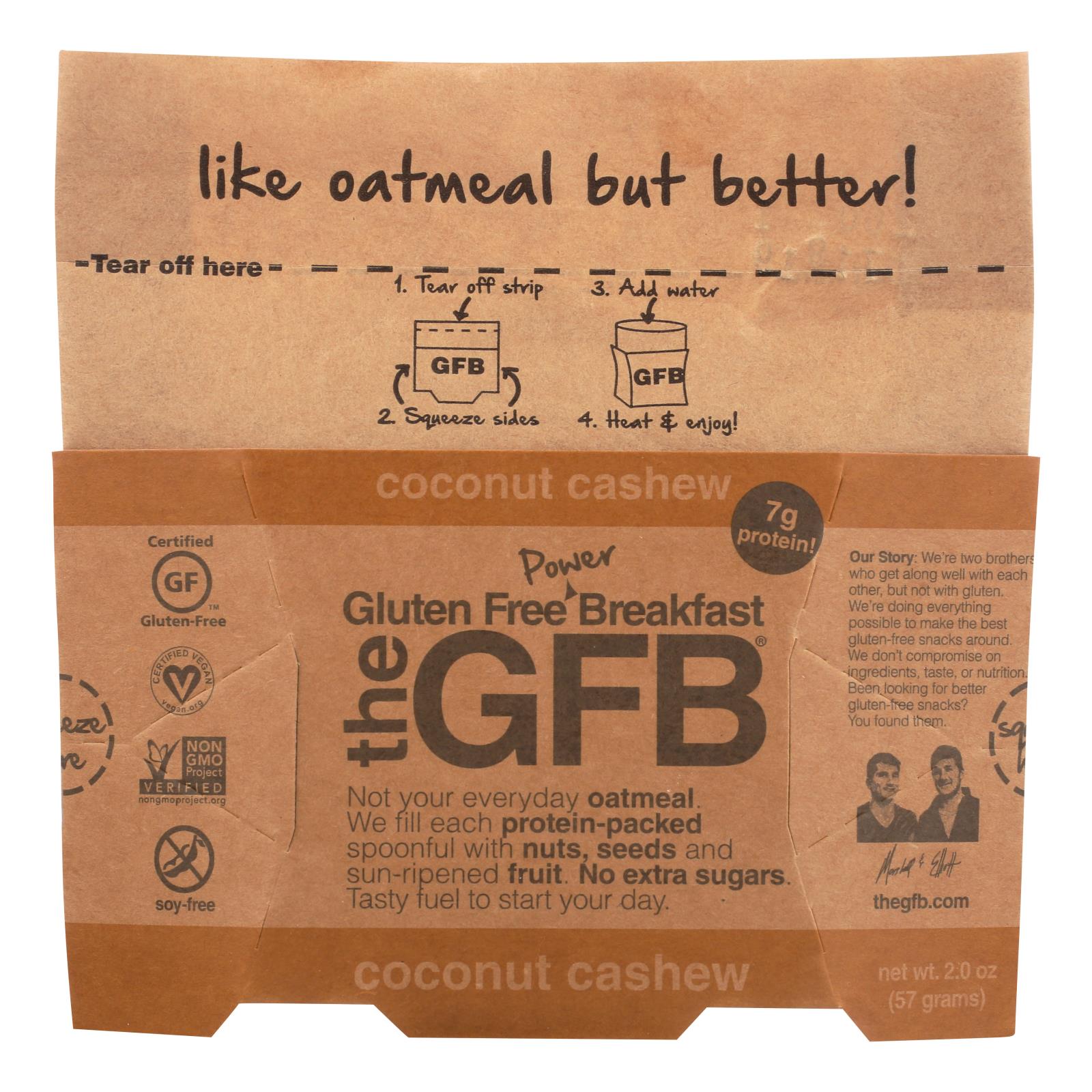 Gluten Free Bar Coconut Cashew Breakfast Oatmeal - 6개 묶음상품 - 2 OZ