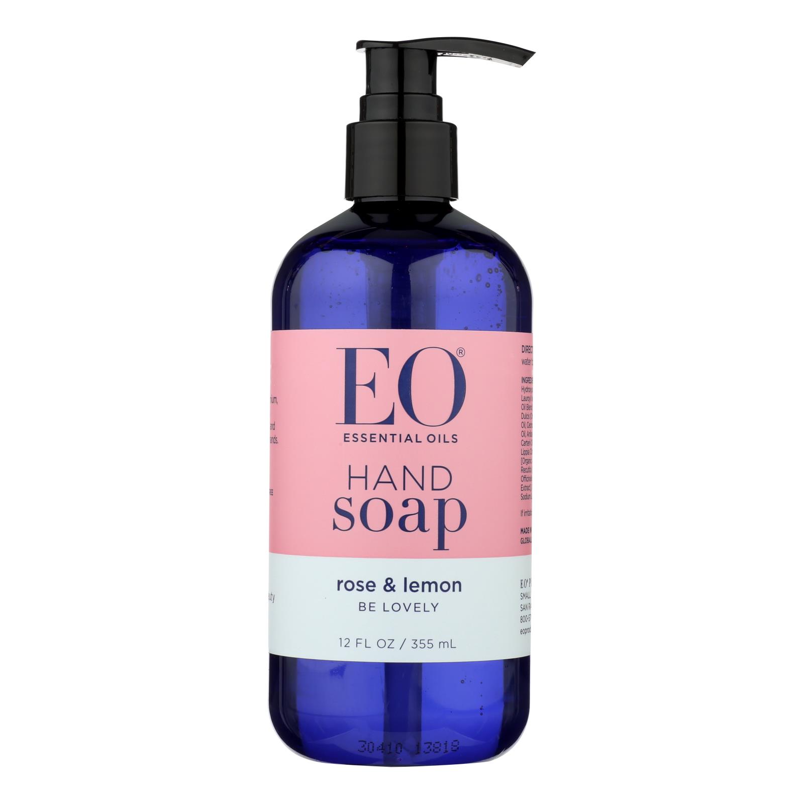 Eo Products - Liquid Hand Soap Rose & Lemon - 1 Each - 12 FZ