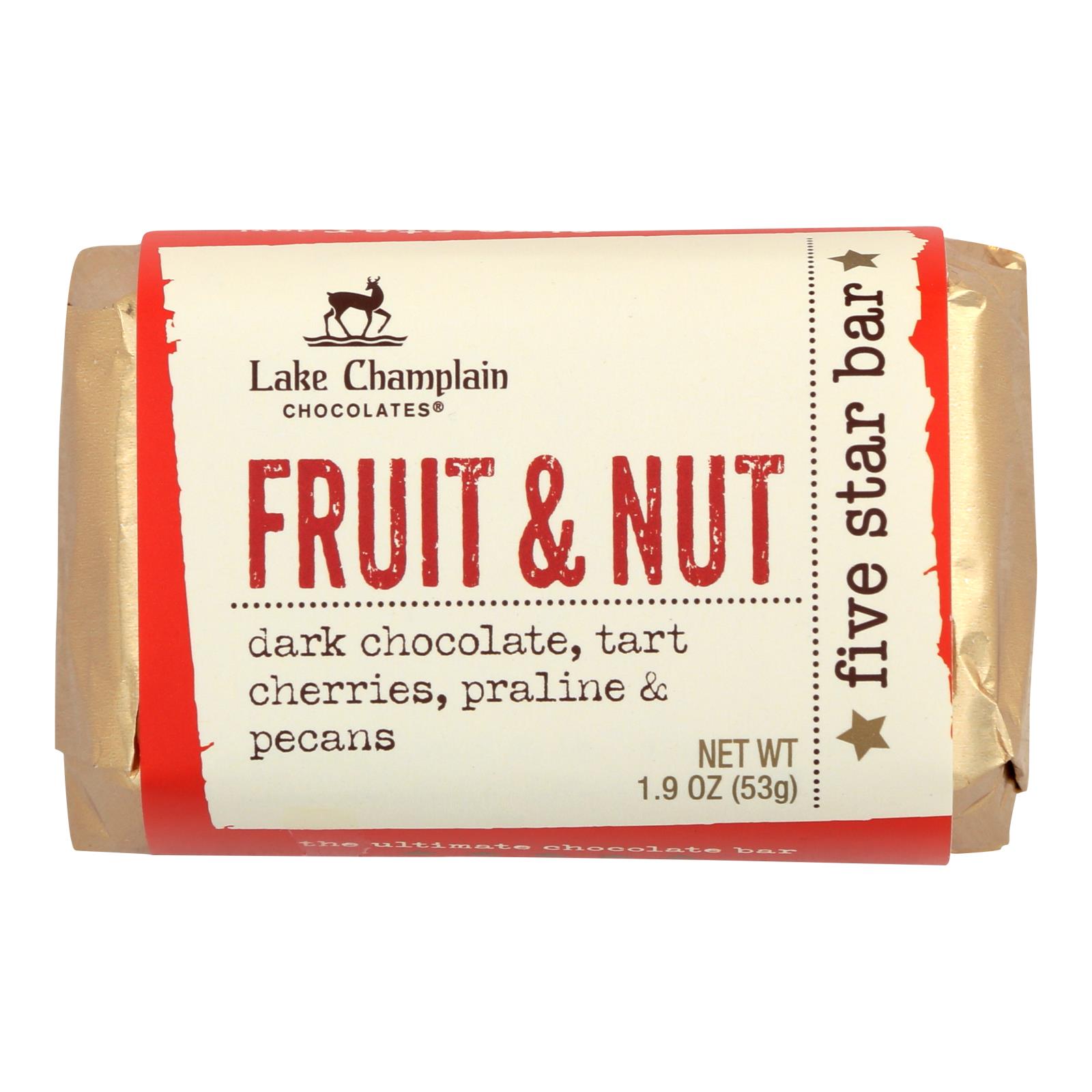 Lake Champlain Chocolates Fruit & Nut Five Star Bar - Case of 16 - 1.9 OZ
