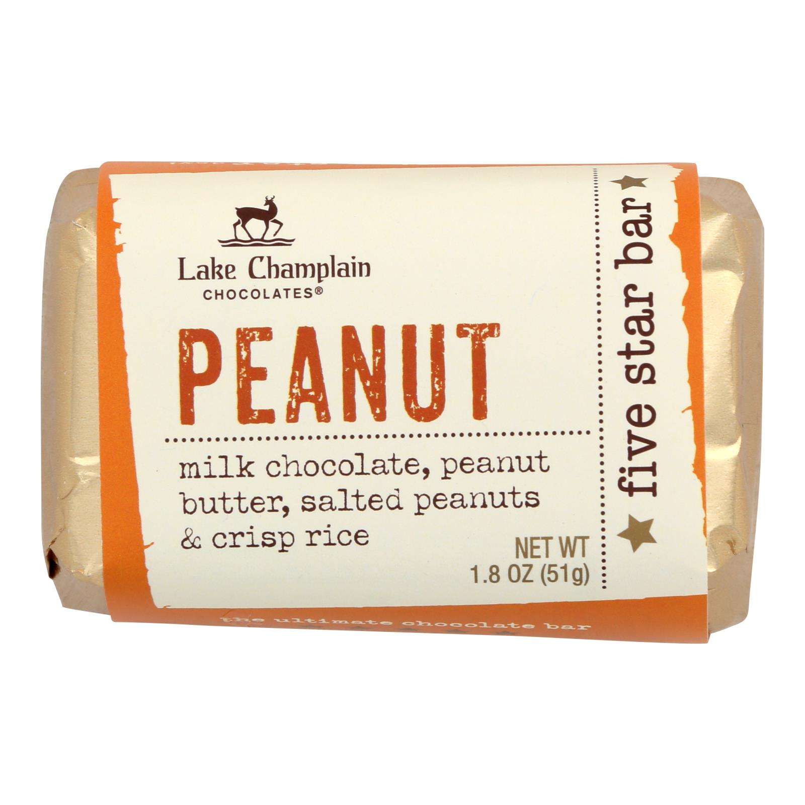 Lake Champlain Chocolates Peanut Five Star Bar - 16개 묶음상품 - 1.8 OZ