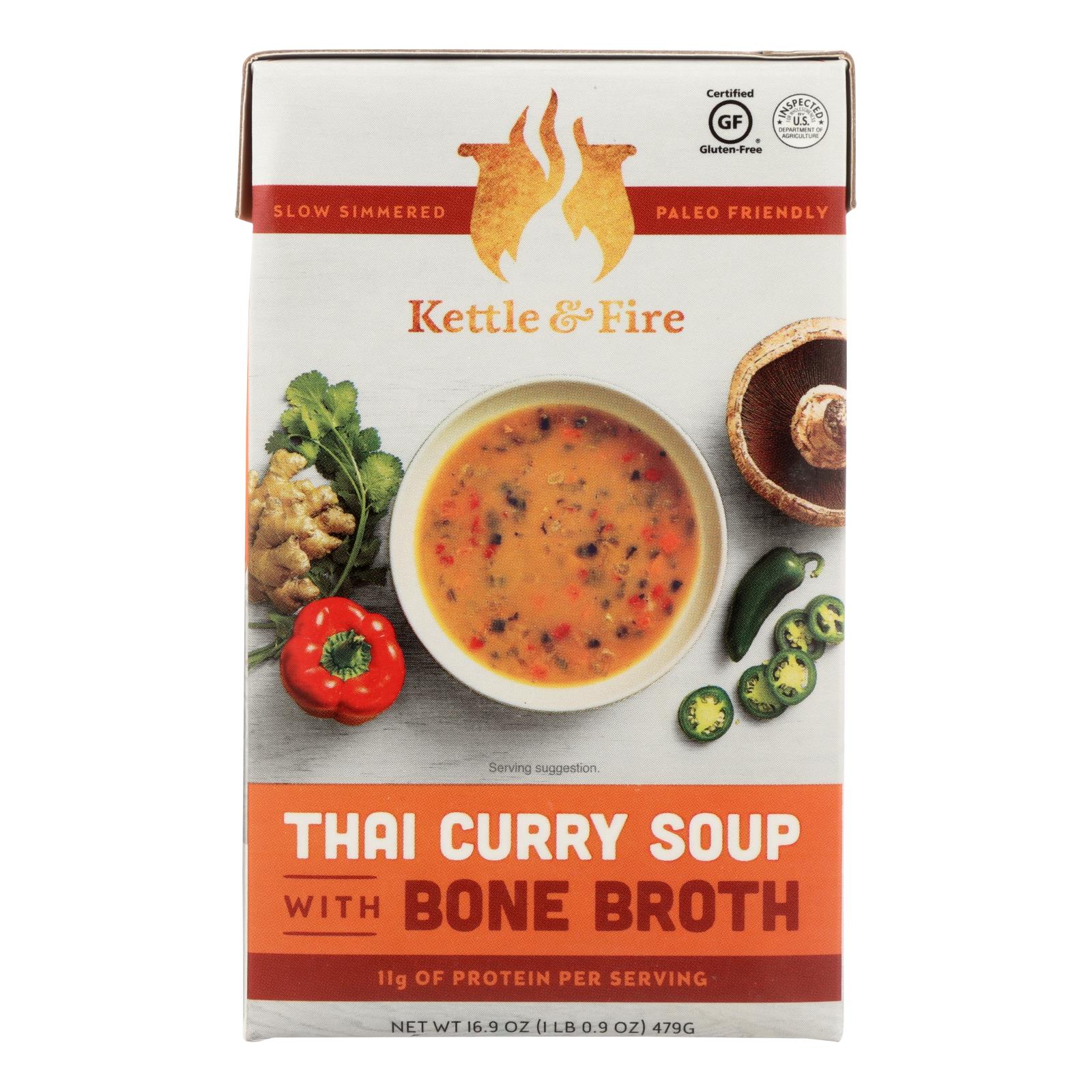 Kettle And Fire Thai Curry Soup With Bone Broth - 6개 묶음상품 - 16.9 OZ