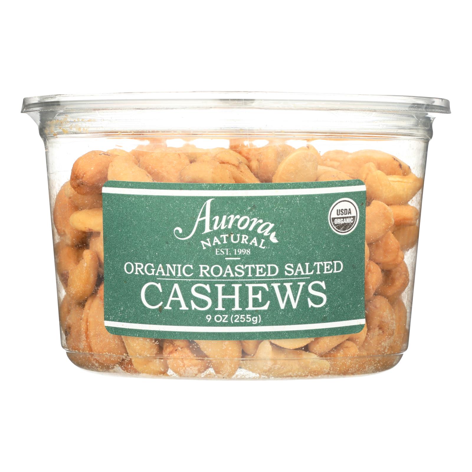 Aurora Natural Products - Organic Roasted Salted Cashews - 12개 묶음상품 - 9 oz.