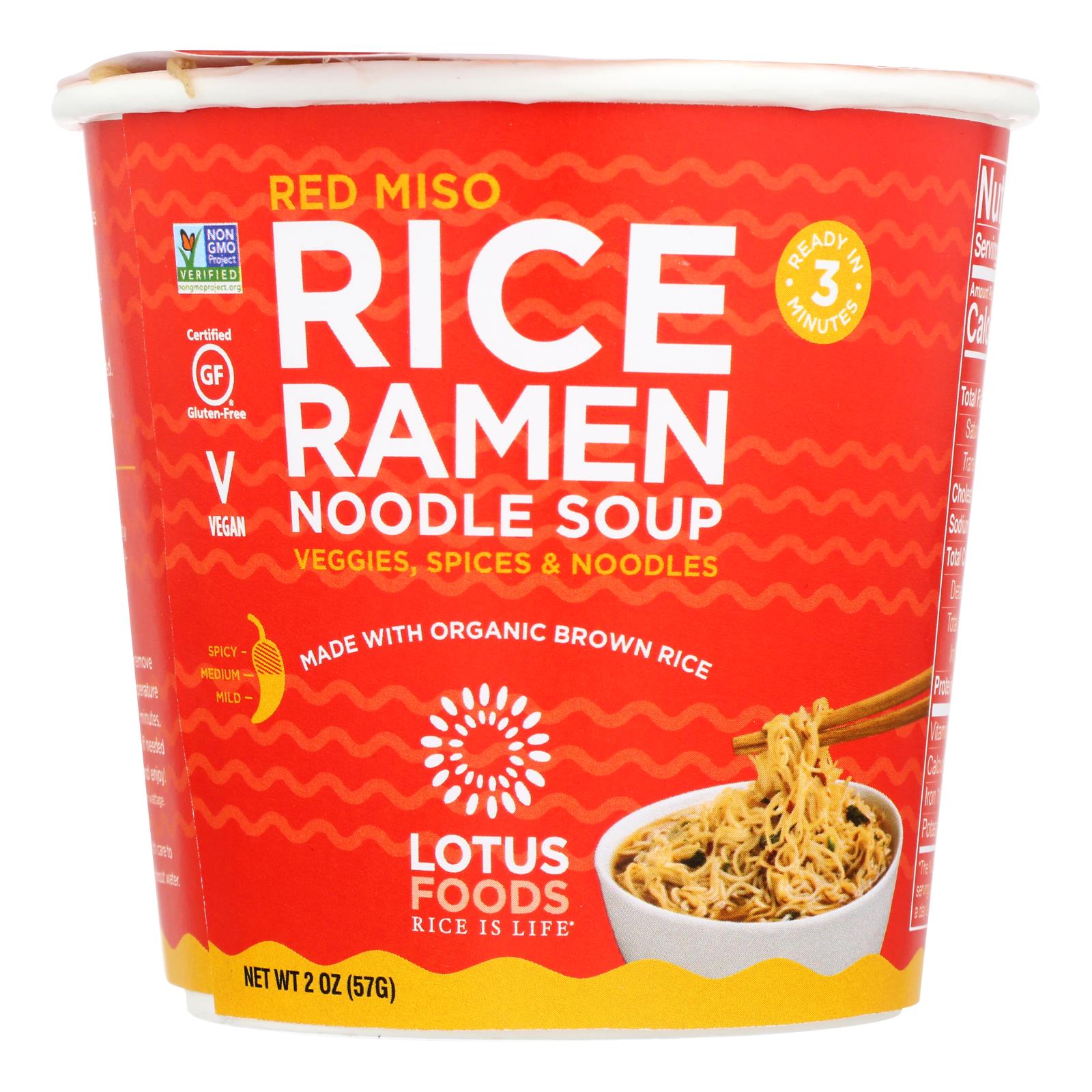 Lotus Foods Red Miso Rice Ramen Noodle Soup - 6개 묶음상품 - 2 OZ
