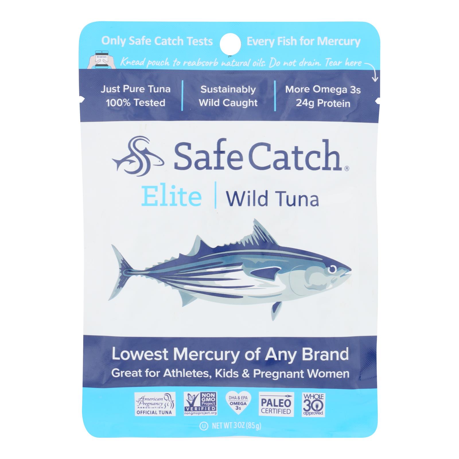 Safe Catch - Tuna Elite Wild Ss Pouch - 12개 묶음상품 - 3 OZ