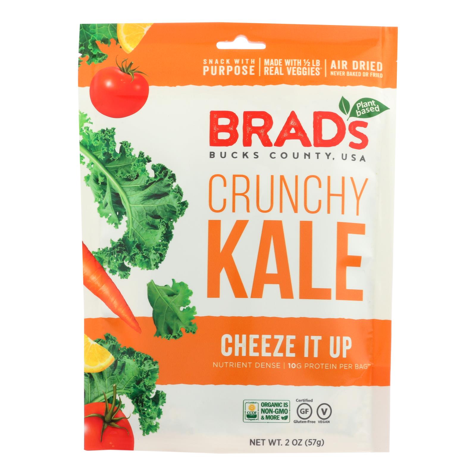 Brad's Plant Based - Crunchy Kale - Cheeze It Up - 12개 묶음상품 - 2 oz.