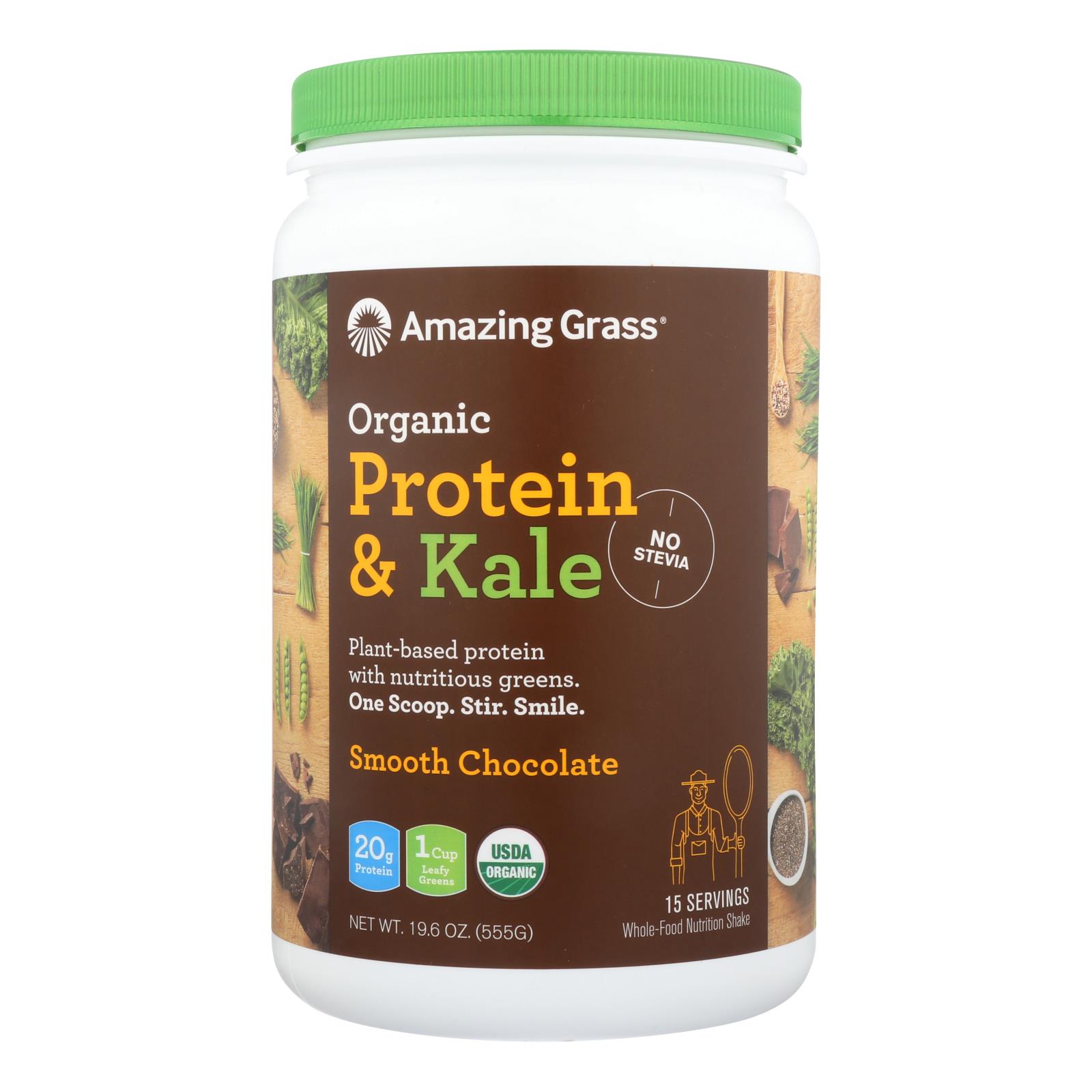 Amazing Grass Organic Protein and Kale Powder - Smooth Chocolate - 19.6 OZ