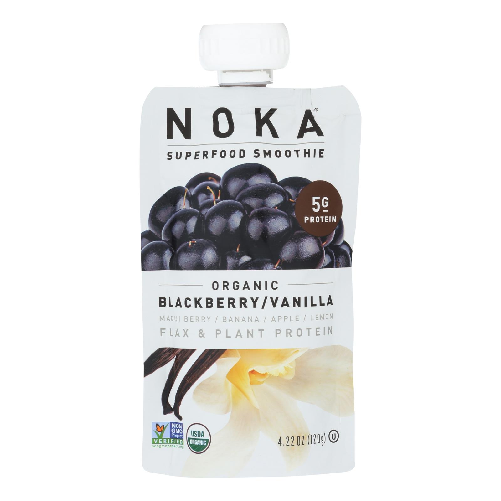 Noka Organic Blackberry/Vanilla Superfood Smoothie, Blackberry/Vanilla - 6개 묶음상품 - 4.22 OZ