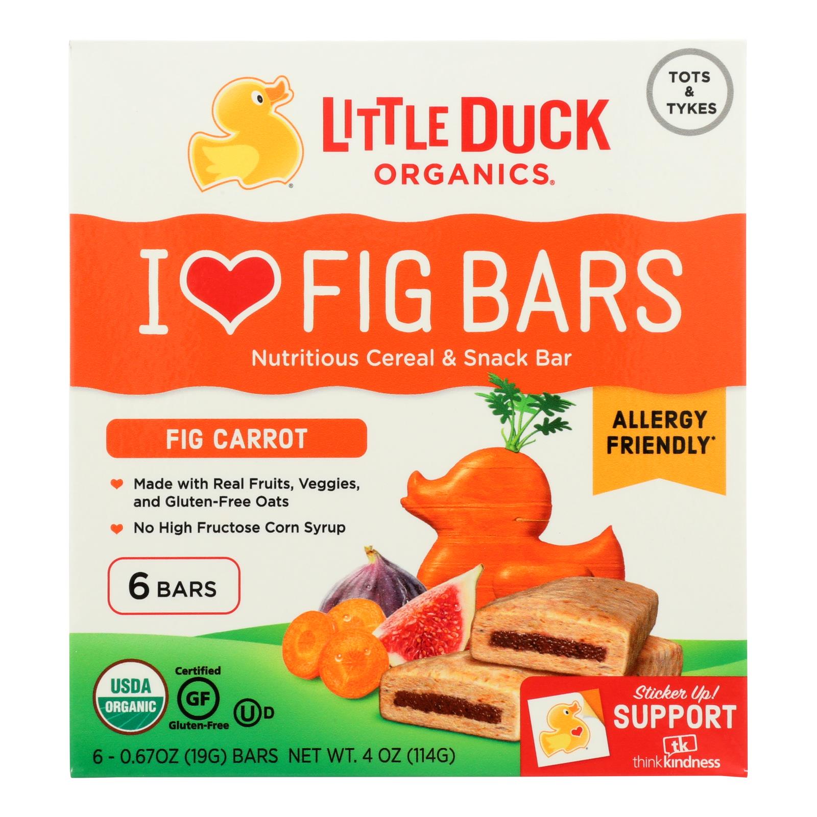 Little Duck Organics - Fig Bars Carrot - Case of 8 - 6/.67OZ
