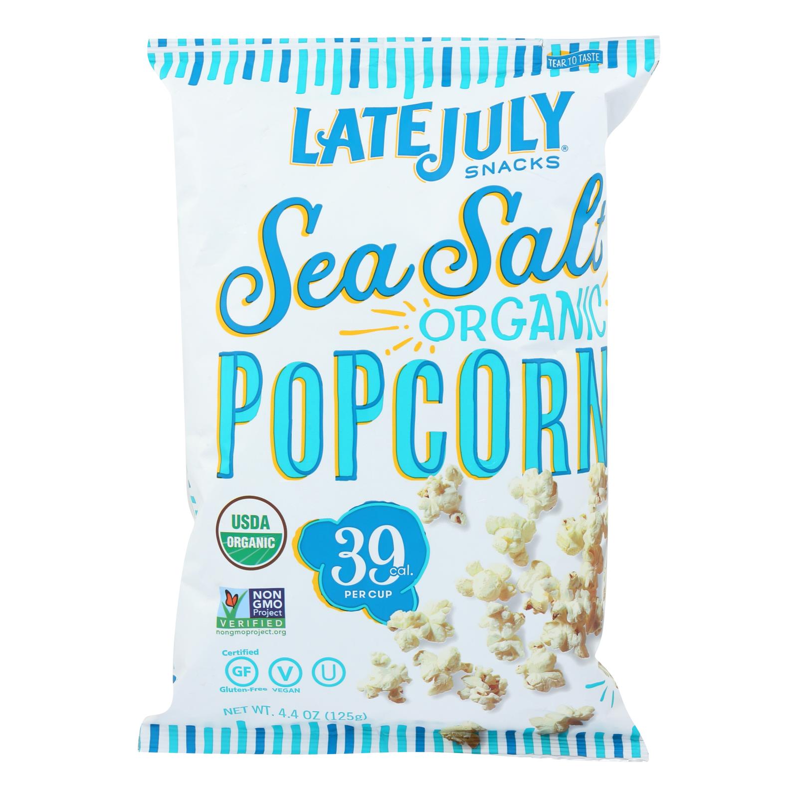 Late July Snacks Organic Popcorn - 12개 묶음상품 - 4.4 OZ