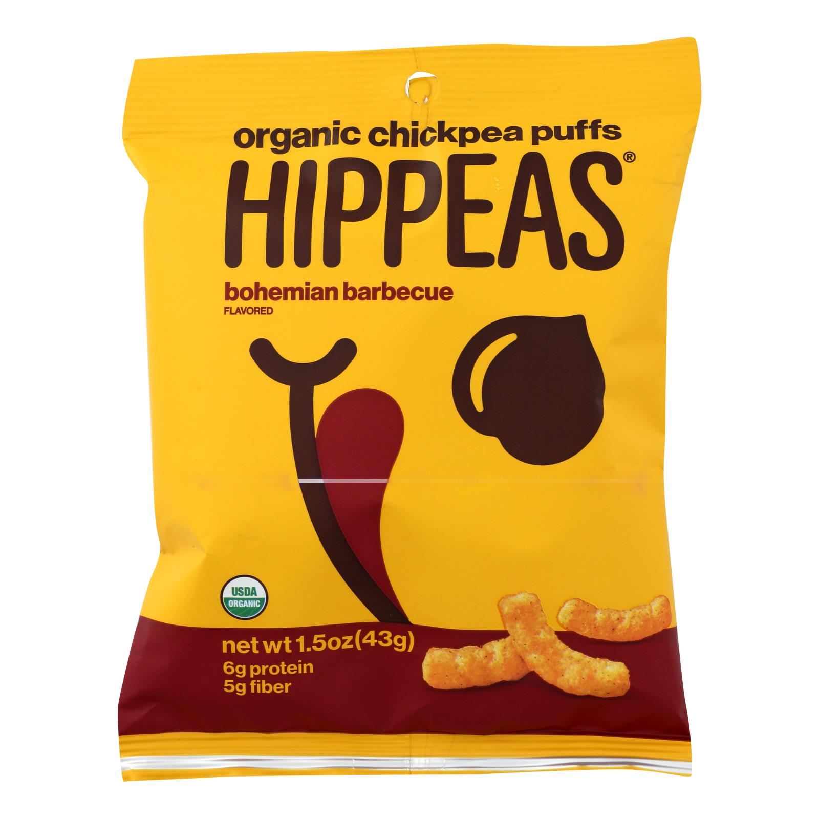 Hippeas - Chckpea Puff Bohm BBQ - 12개 묶음상품 - 1.5 OZ
