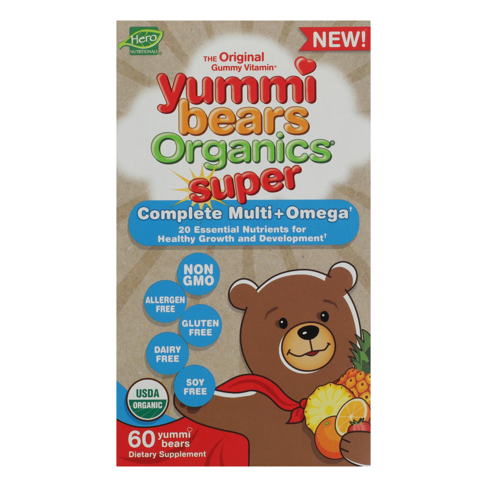 Yummi Bears Organics - Super Multi W/omega - 60 CT