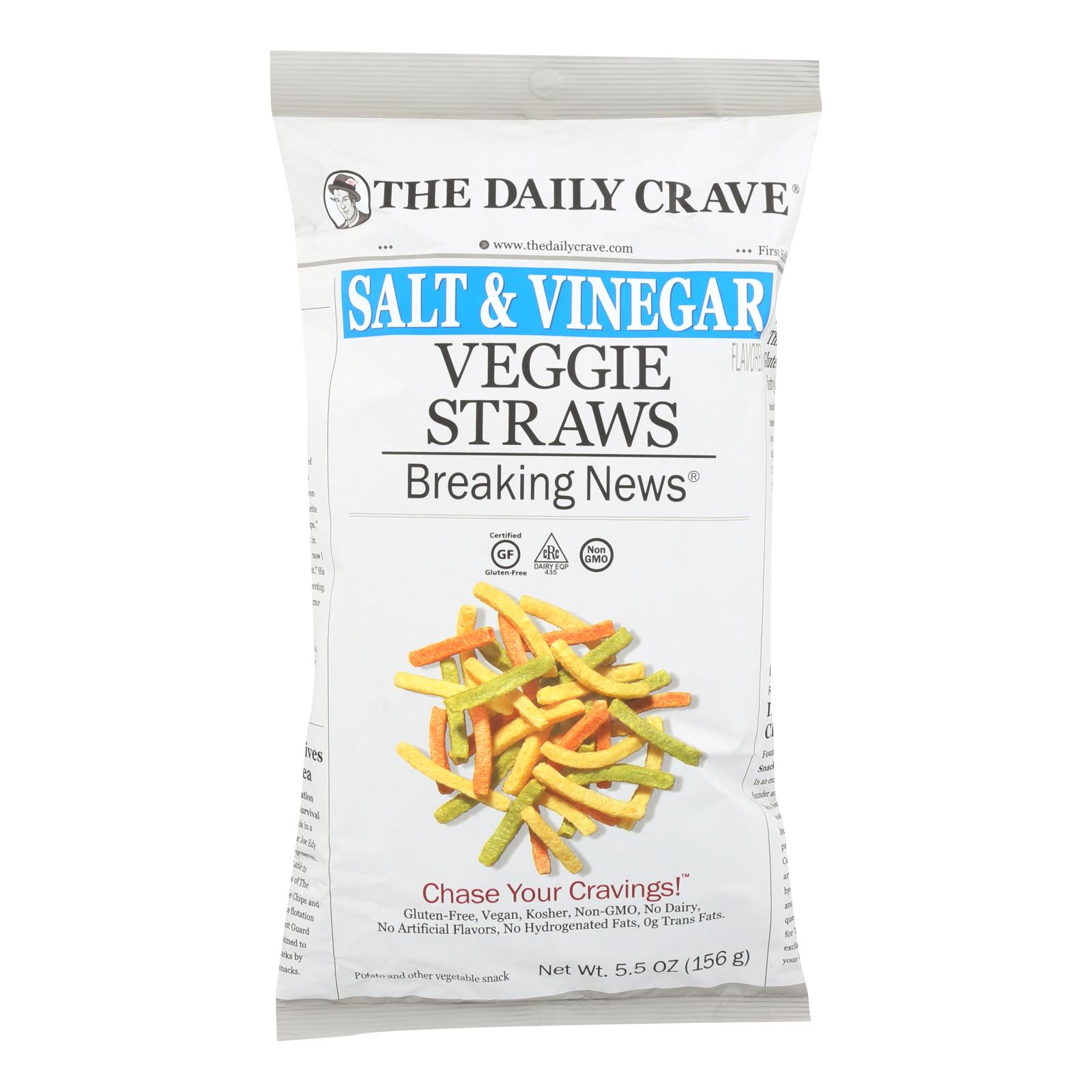 The Daily Crave - Veggie Straws Salt & Vinegar - 8개 묶음상품 - 5.5 OZ