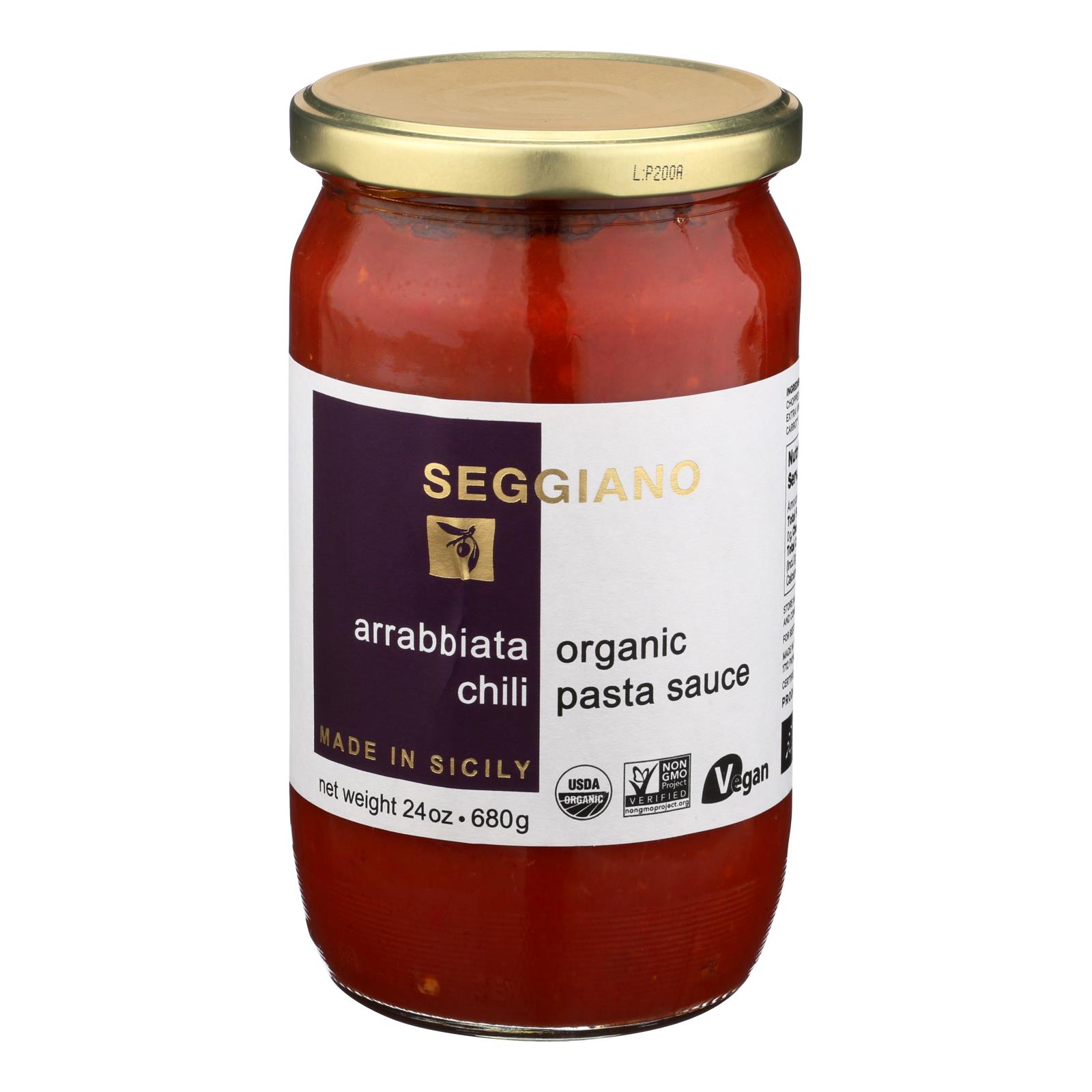 Seggiano Arrabbiata Organic Chili Pasta Sauce - Case of 6 - 24 OZ