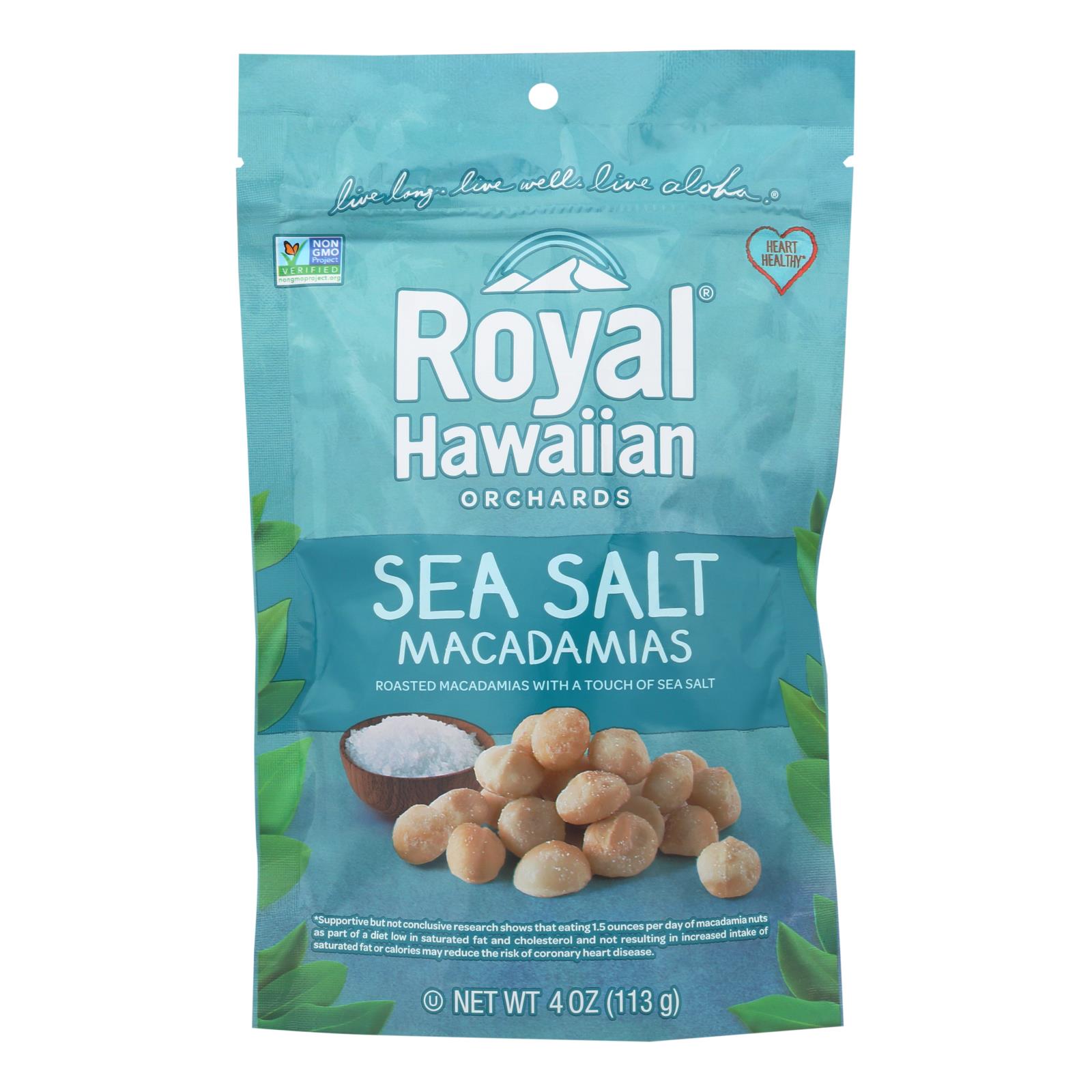 Royal Hawaiian Orchards Macadamias, Sea Salt - 6개 묶음상품 - 4 OZ
