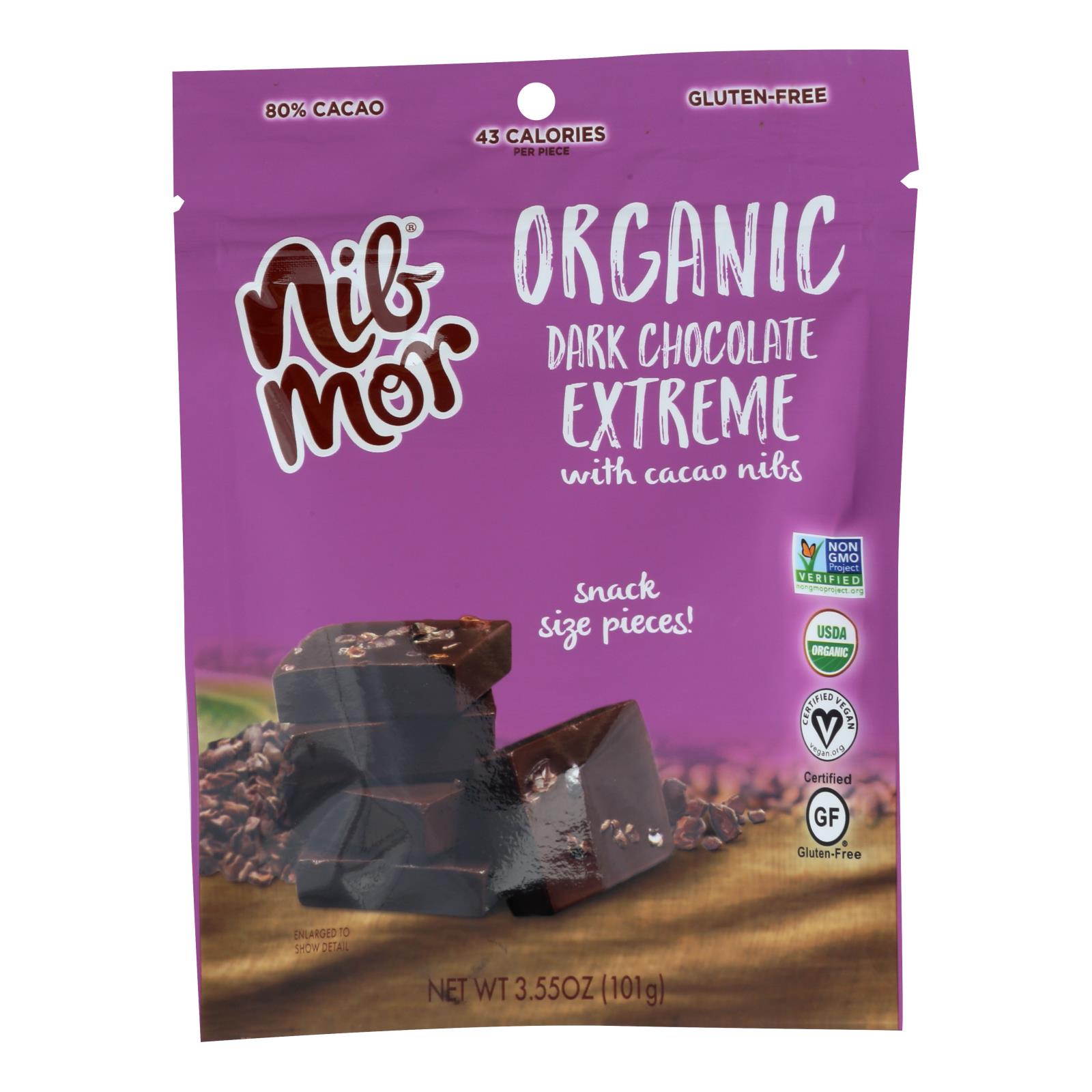 Nibmor - Dark Chocolate Extrm 80% - Case of 6 - 3.55 OZ