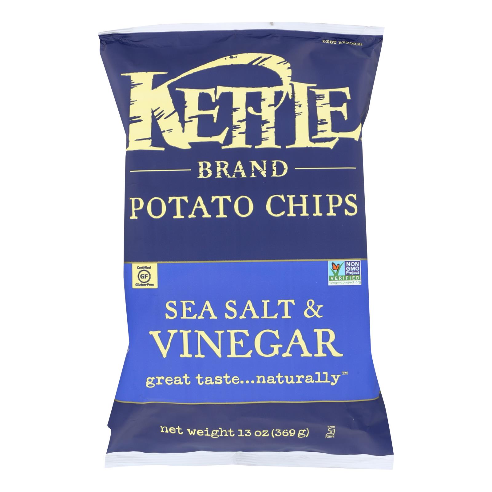 Kettle Brand - Potato Chps Sea Salt & Vngar - 9개 묶음상품 - 13 OZ