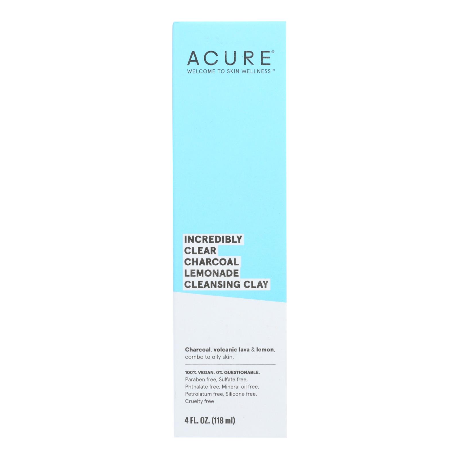 Acure - Charcoal Lemonade Cleansing Clay - Incredibly Clear - 4 fl oz.