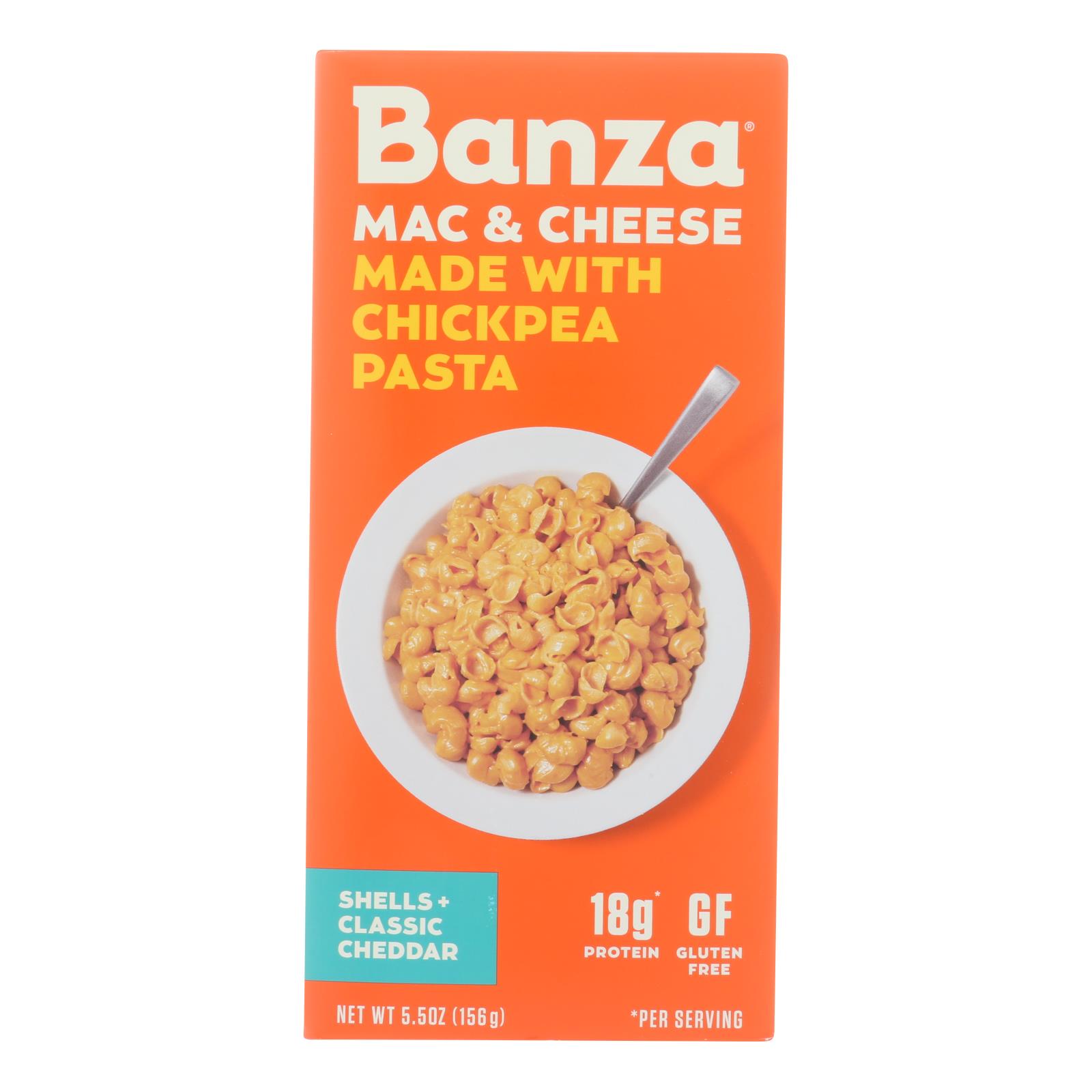 Banza - Chickpea Pasta Mac and Cheese - Shells and Classic Cheddar - 6개 묶음상품 - 5.5 oz.