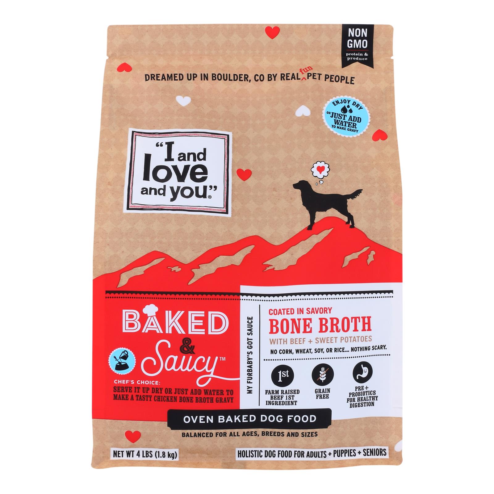 I And Love And You - Dog Food Baked Saucy Beef - 6개 묶음상품 - 4 LB