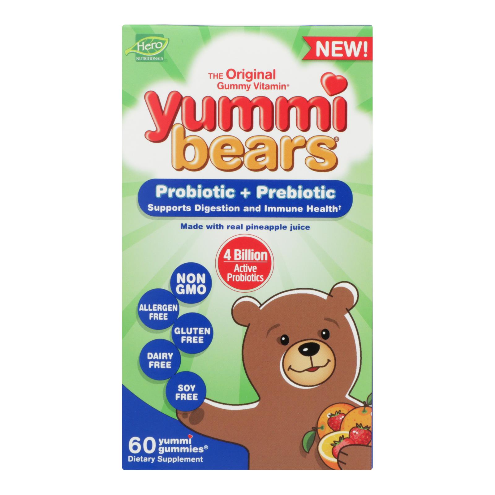 Yummi Bears Organics - Probiotic Prebiotic 4bill - 1 Each - 60 CT