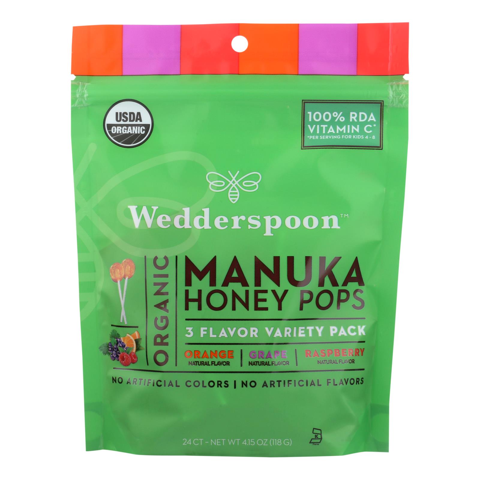 Wedderspoon Organic Makuna Honey Pops - 6개 묶음상품 - 4.15 OZ