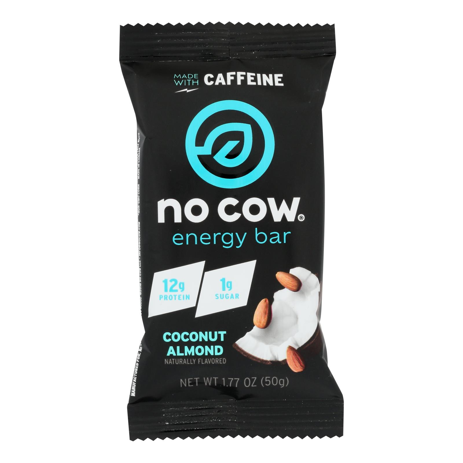 No Cow Bar - Energy Bar Coconut Almond - Case of 12 - 1.77 OZ