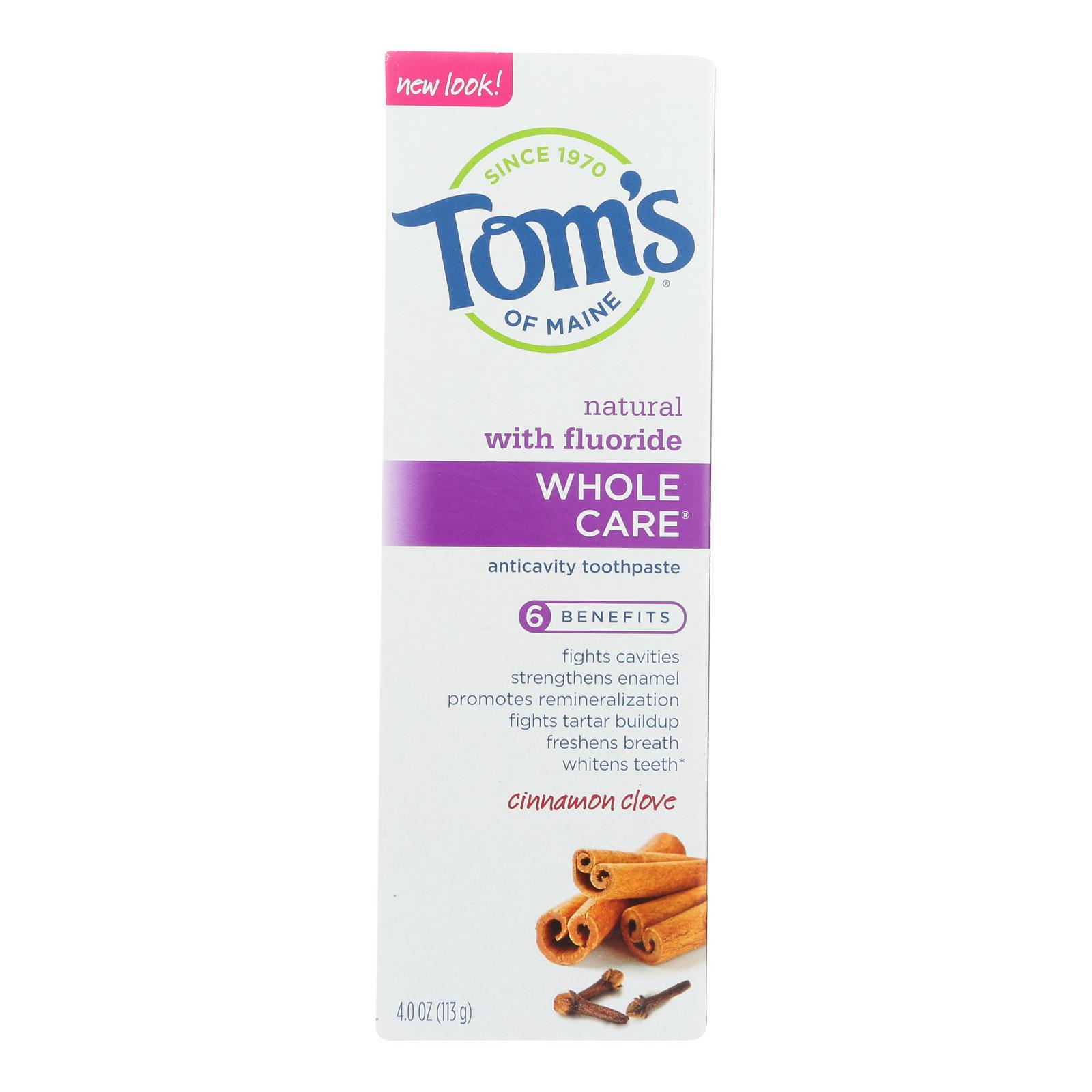 Tom's Of Maine - Tp Whole Care Cinnamn Clove - 6개 묶음상품 - 4 OZ