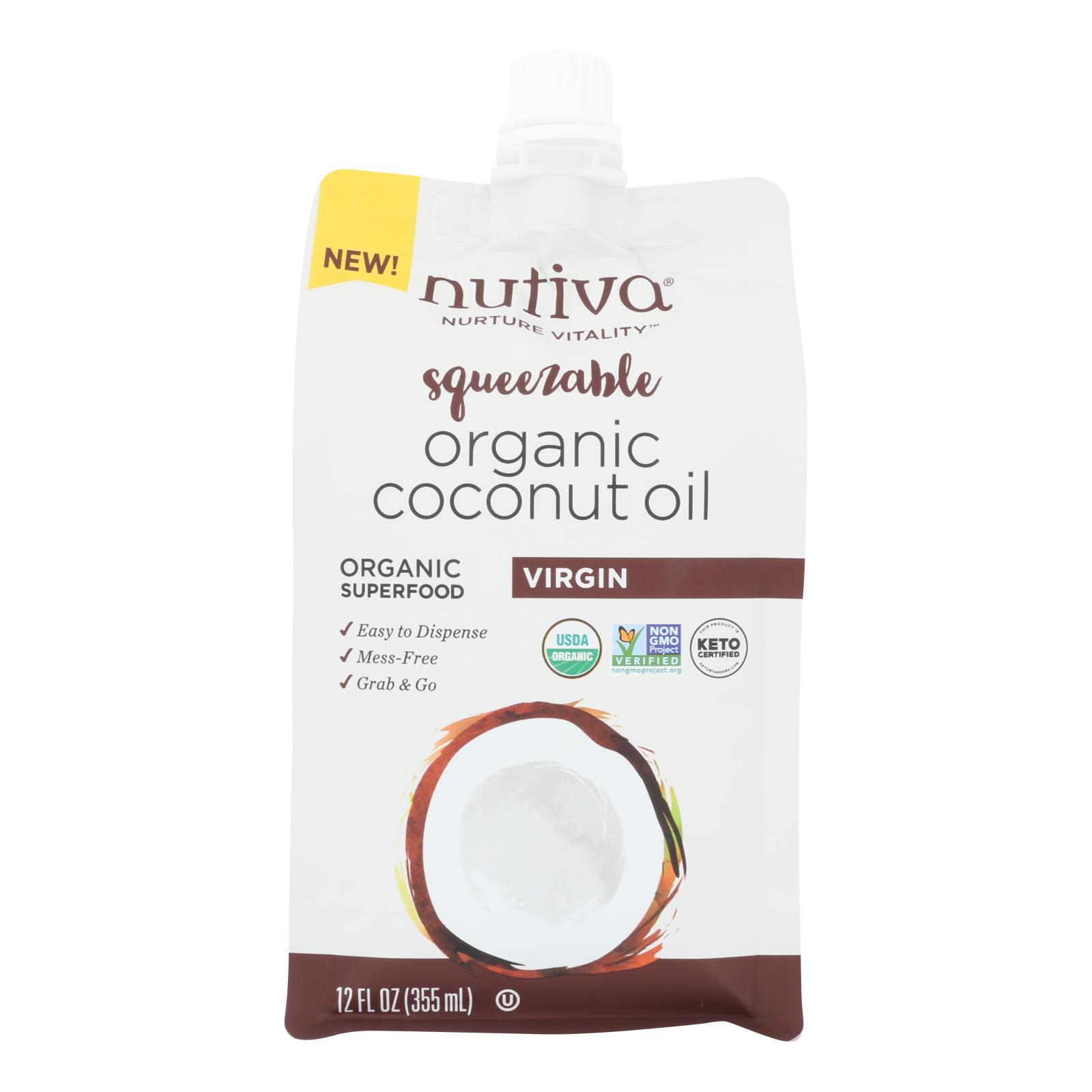 Nutiva - Coconut Oil Virgin - 4개 묶음상품 - 12 OZ