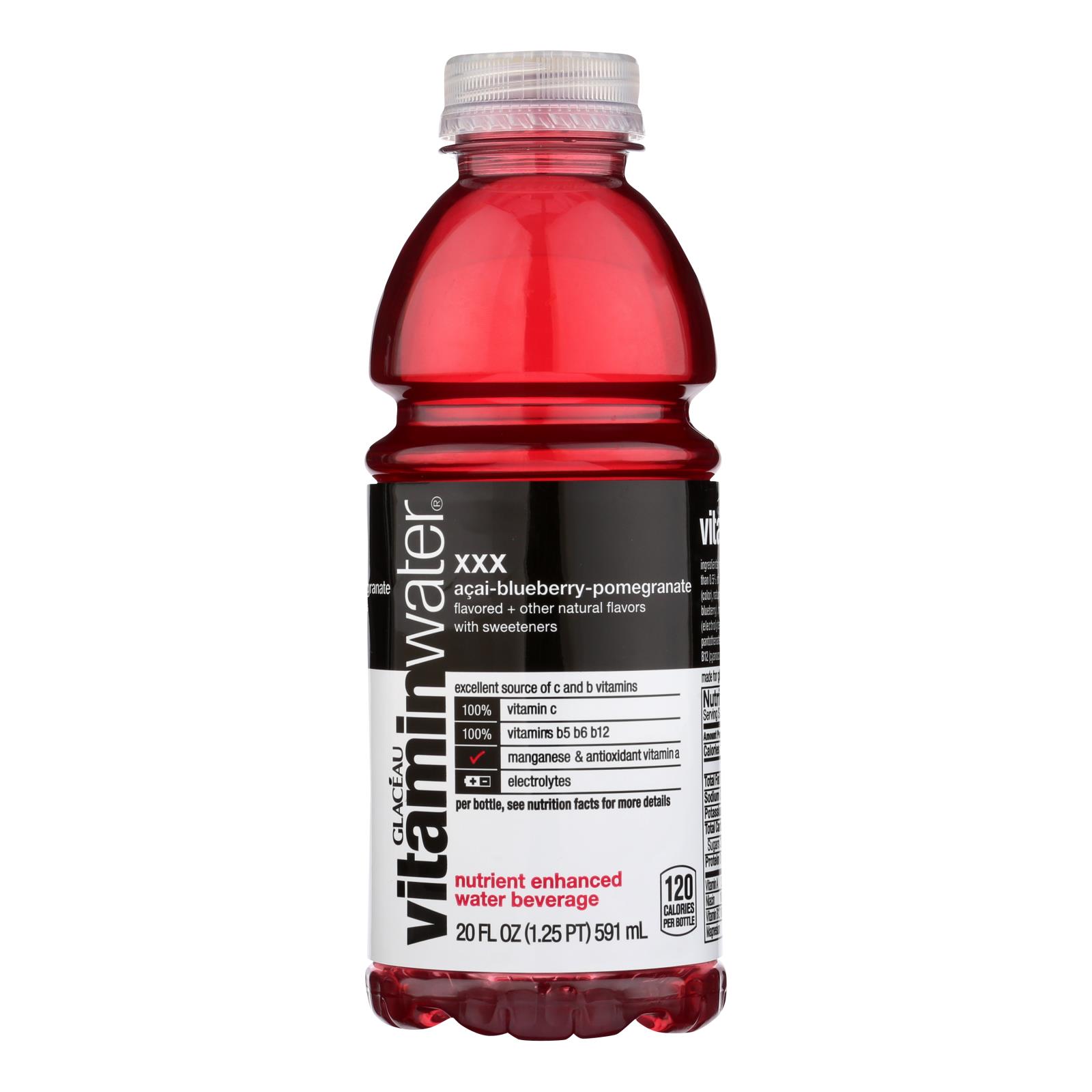 Glaceau Vitamin Water Xxx, Acai-Blueberry-Pomegranate - 12개 묶음상품 - 20 FZ