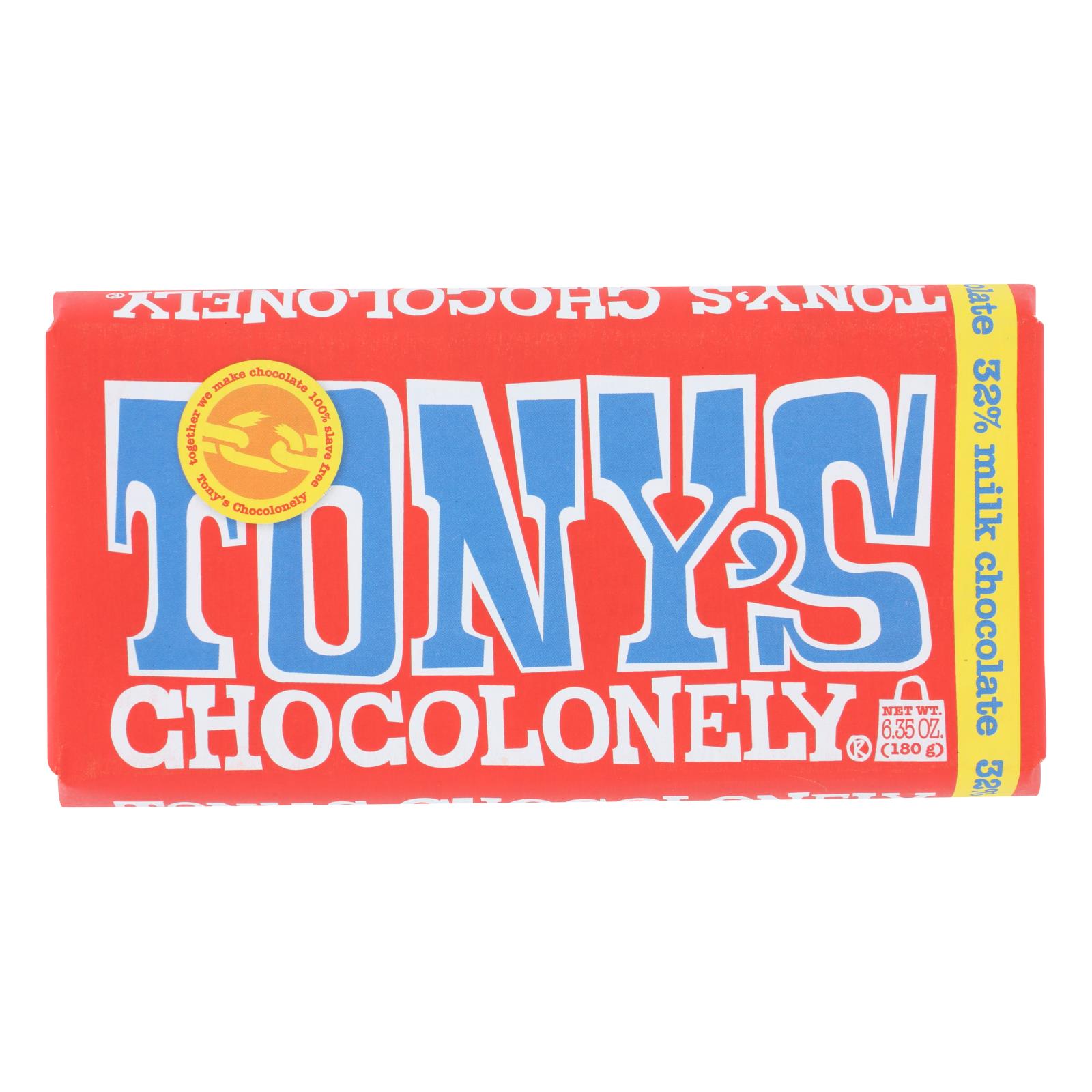 Tony's Chocolonely - Bar Chocolate Milk 32% - 15개 묶음상품 - 6.35 OZ