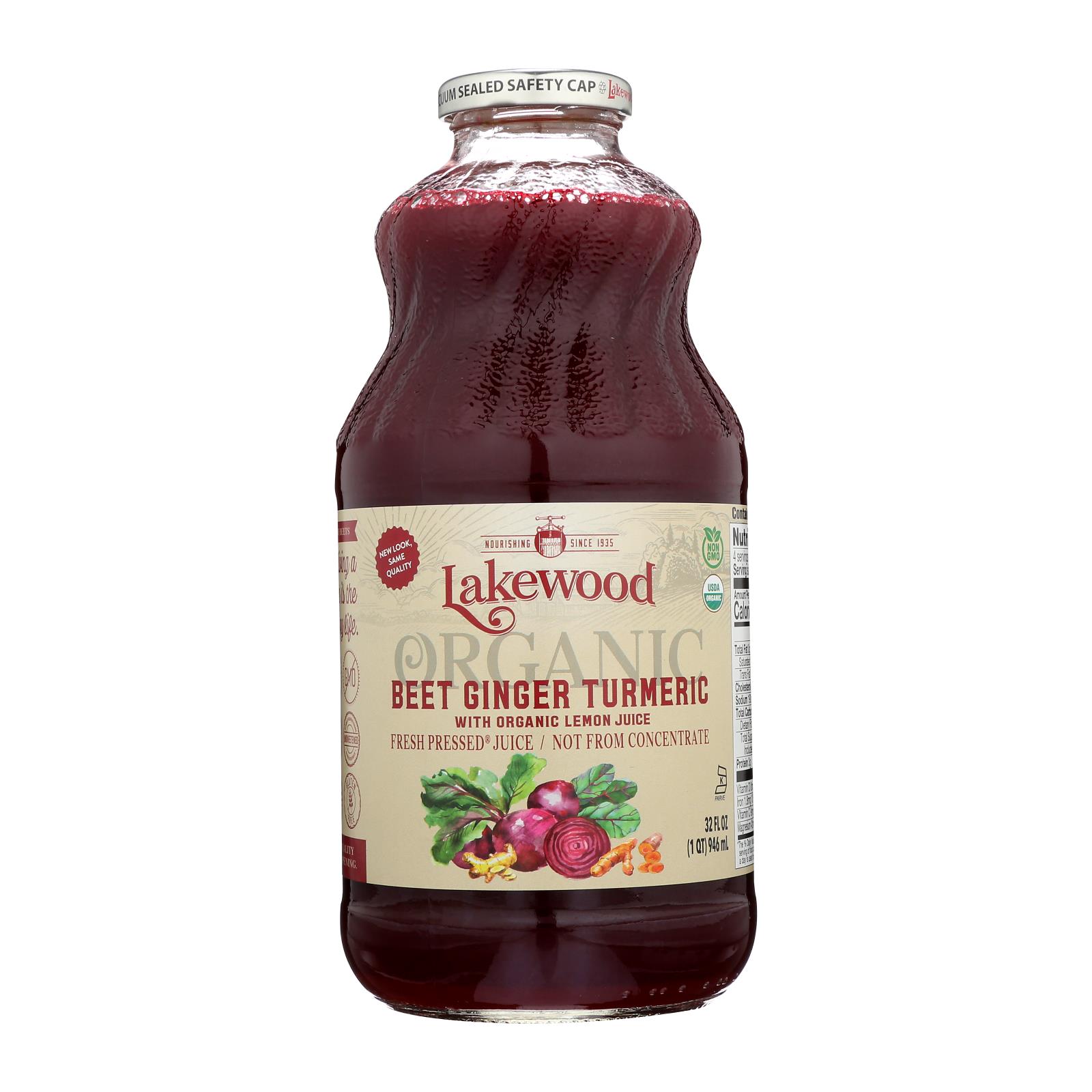 Lakewood - Juice Beet Ginger Tumeric - Case of 6 - 32 OZ