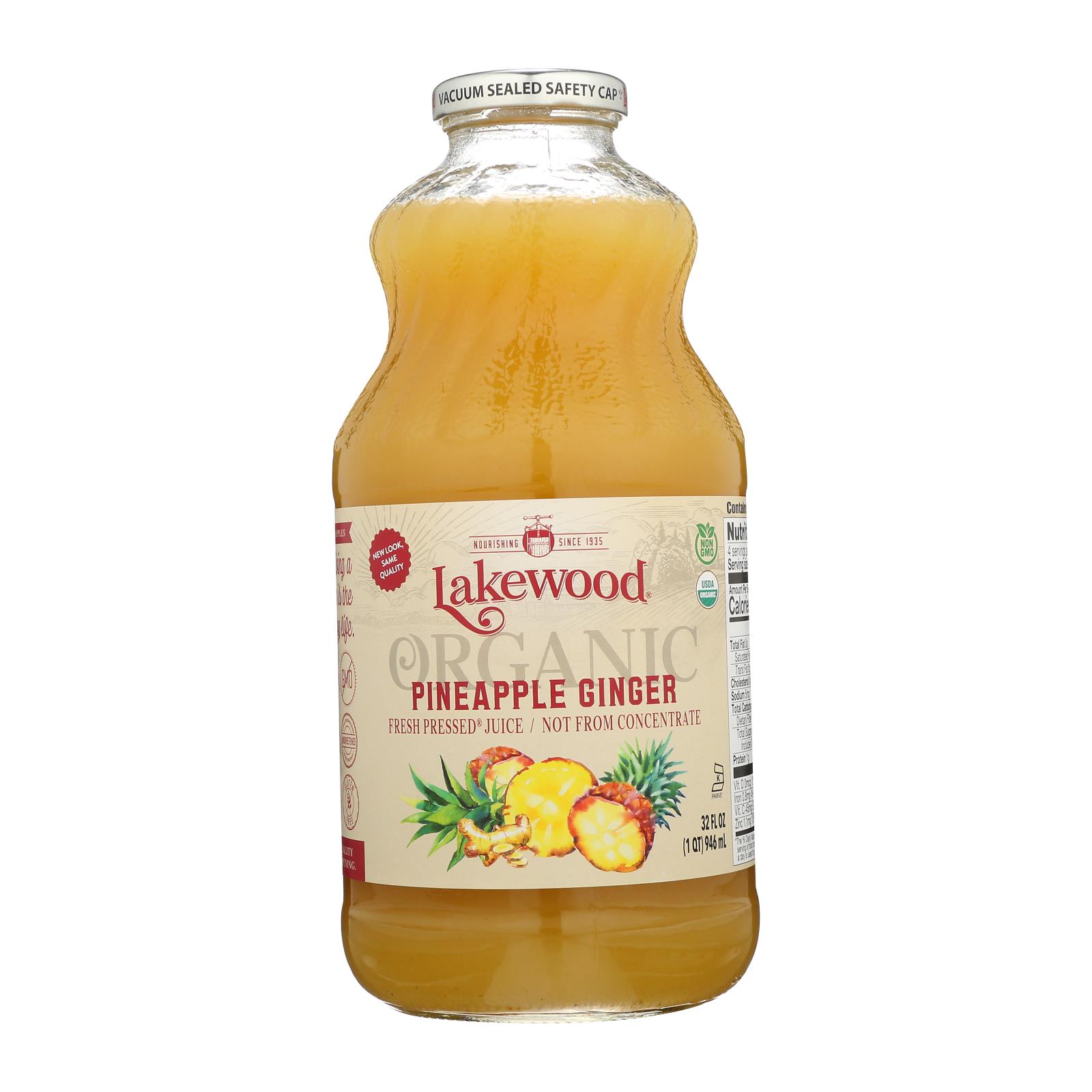 Lakewood - Juice Pineapple Ginger - Case of 6 - 32 OZ