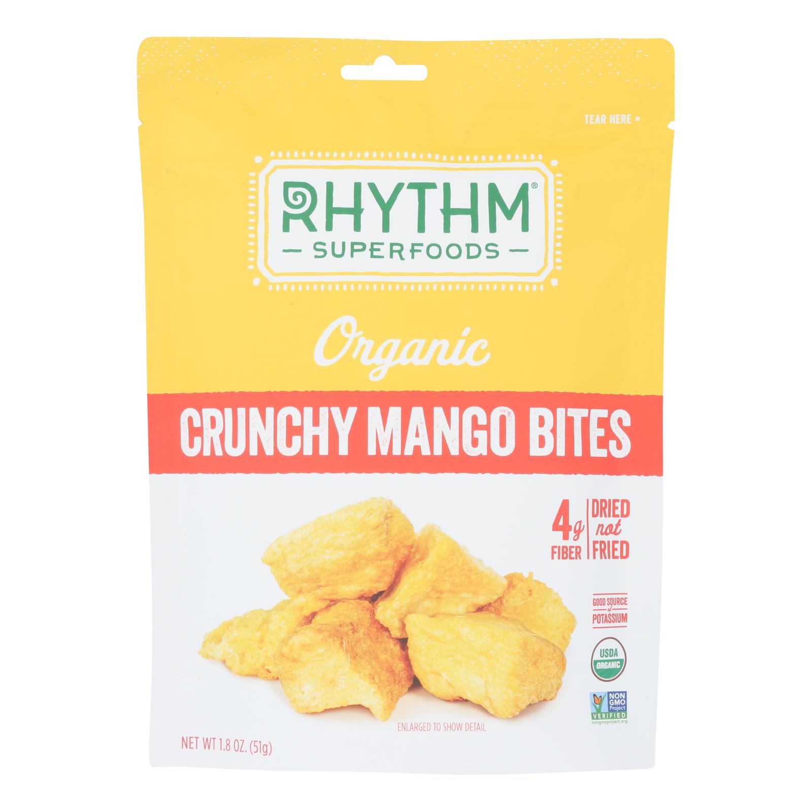 Rhythm Superfoods - Mango Bites Crunchy - Case of 8 - 1.8 OZ