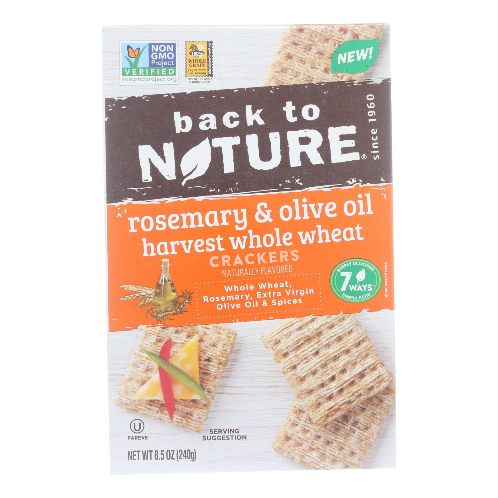 Back To Nature - Crackers Rsmry&olive Oil - 12개 묶음상품 - 8.5 OZ