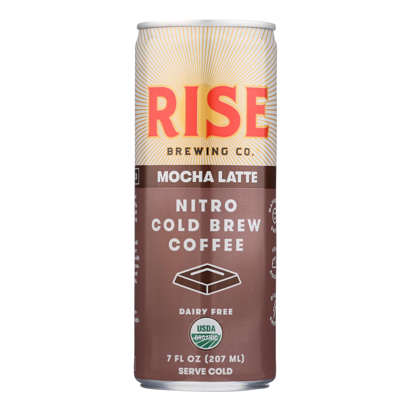Rise Brewing Co. Mocha Latte Nitro Cold Brew Coffee, Mocha Latte - 12개 묶음상품 - 7 FZ