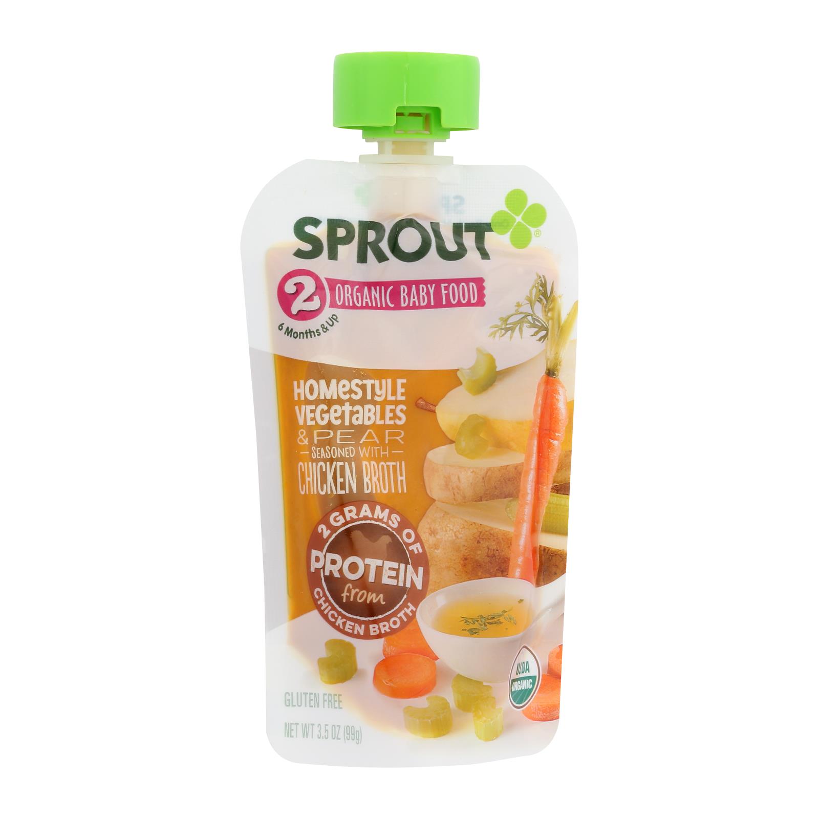 Sprout Foods Inc - Pouch Veggie Pear - Case of 12 - 3.5 OZ