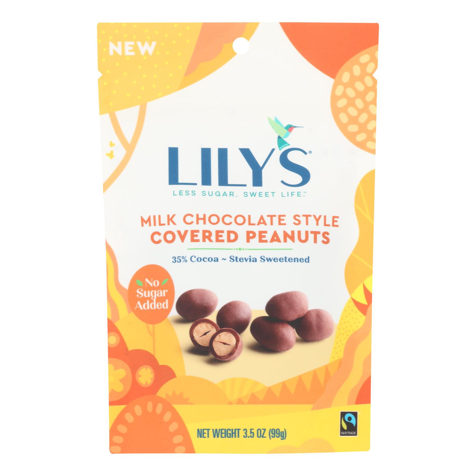 Lily's Sweets - Cvrd Peanut Milk Chocolate Stevia - 12개 묶음상품 - 3.5 OZ
