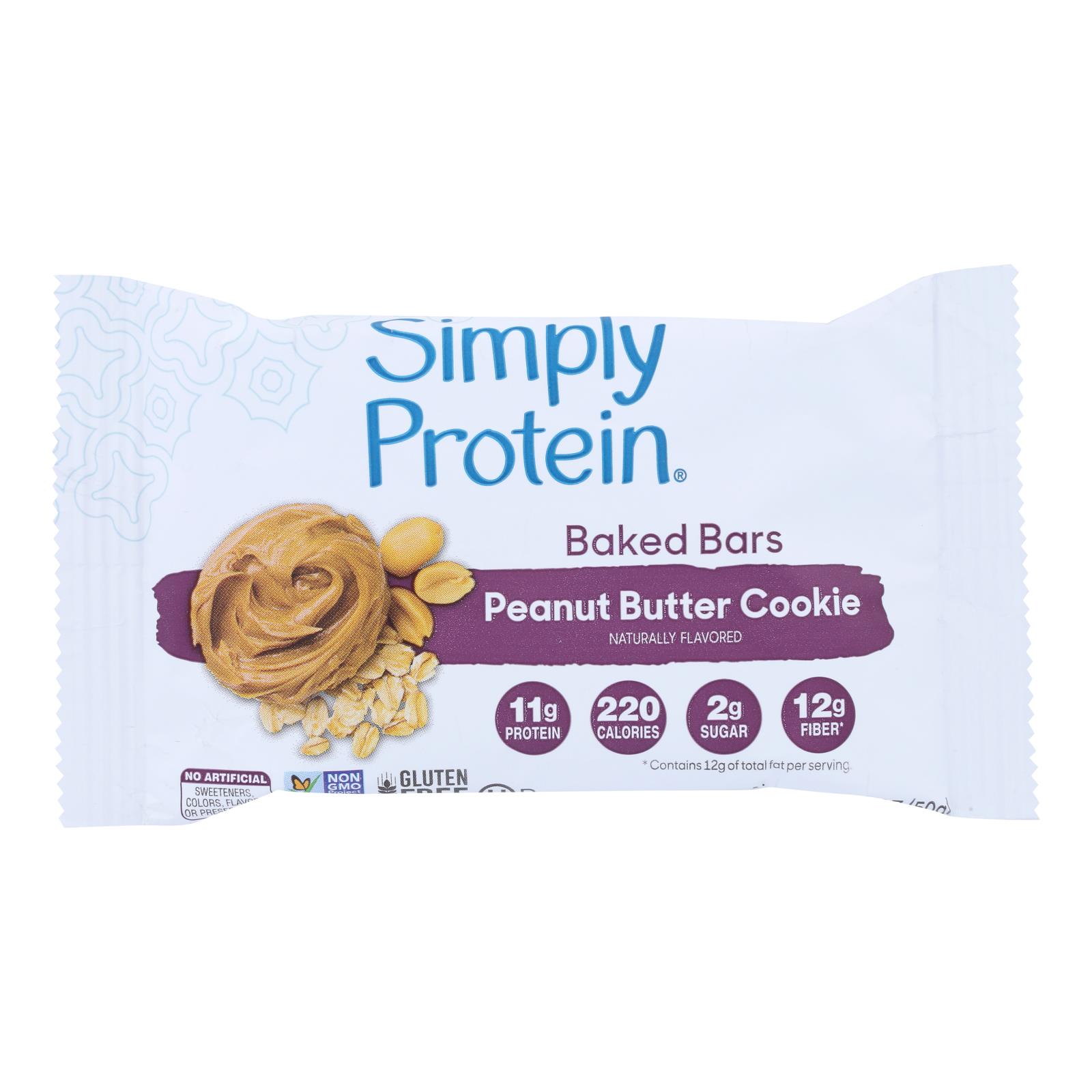 Simply Protein - Smply Protein Bar Peanut Butter Single - Case of 8 - 1.76 OZ