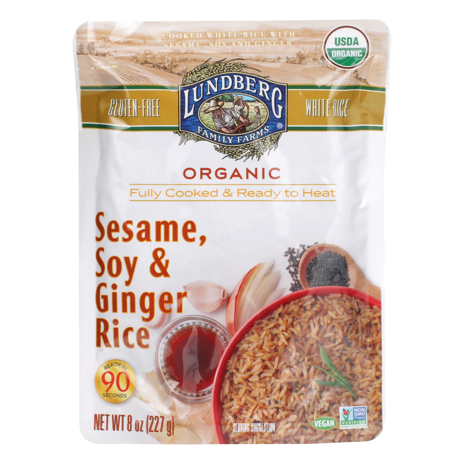 Lundberg Family Farms - Rdy To Ht Rice Sesame - Case of 6 - 8 OZ
