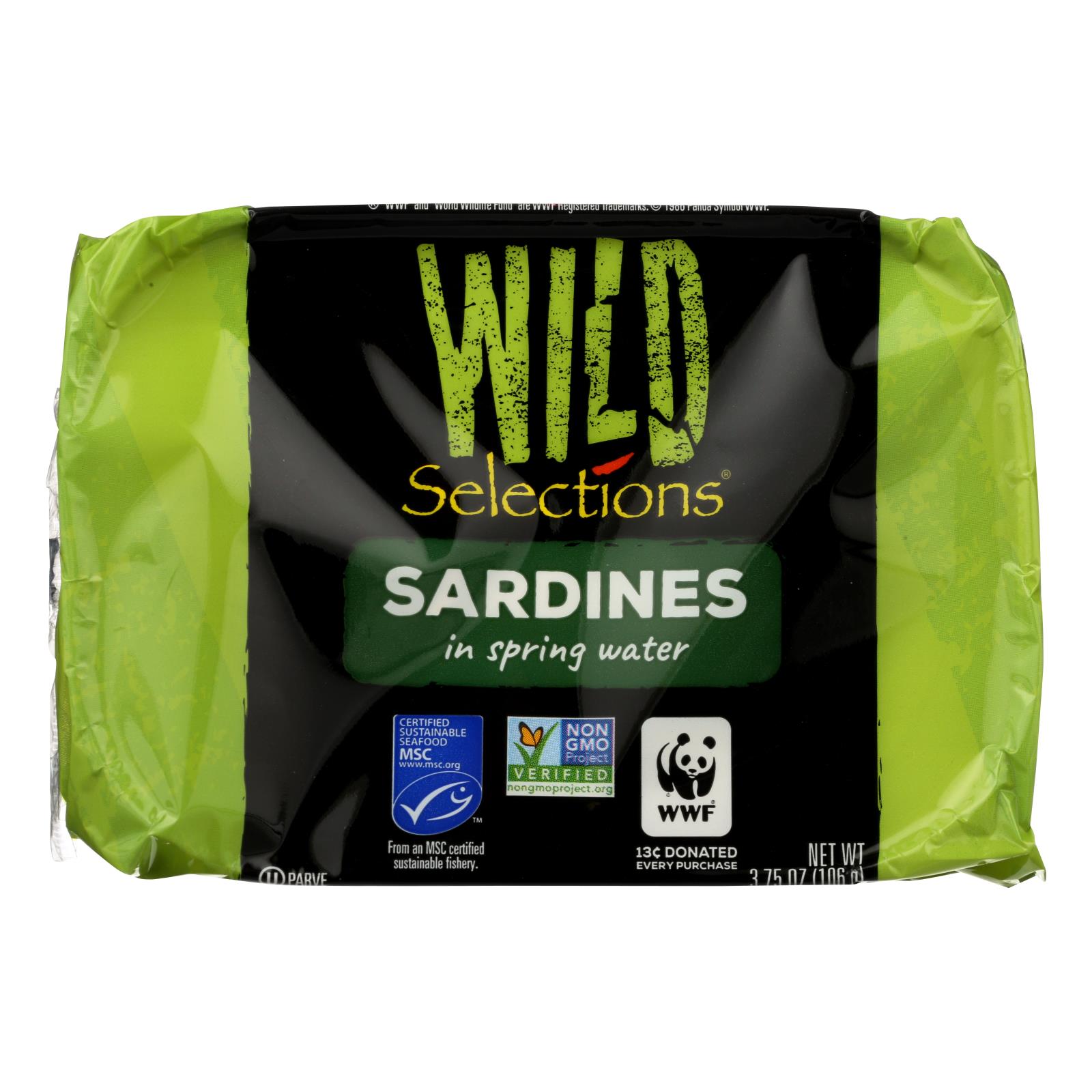 Wild Selections Sardines In Spring Water - 12개 묶음상품 - 3.75 OZ