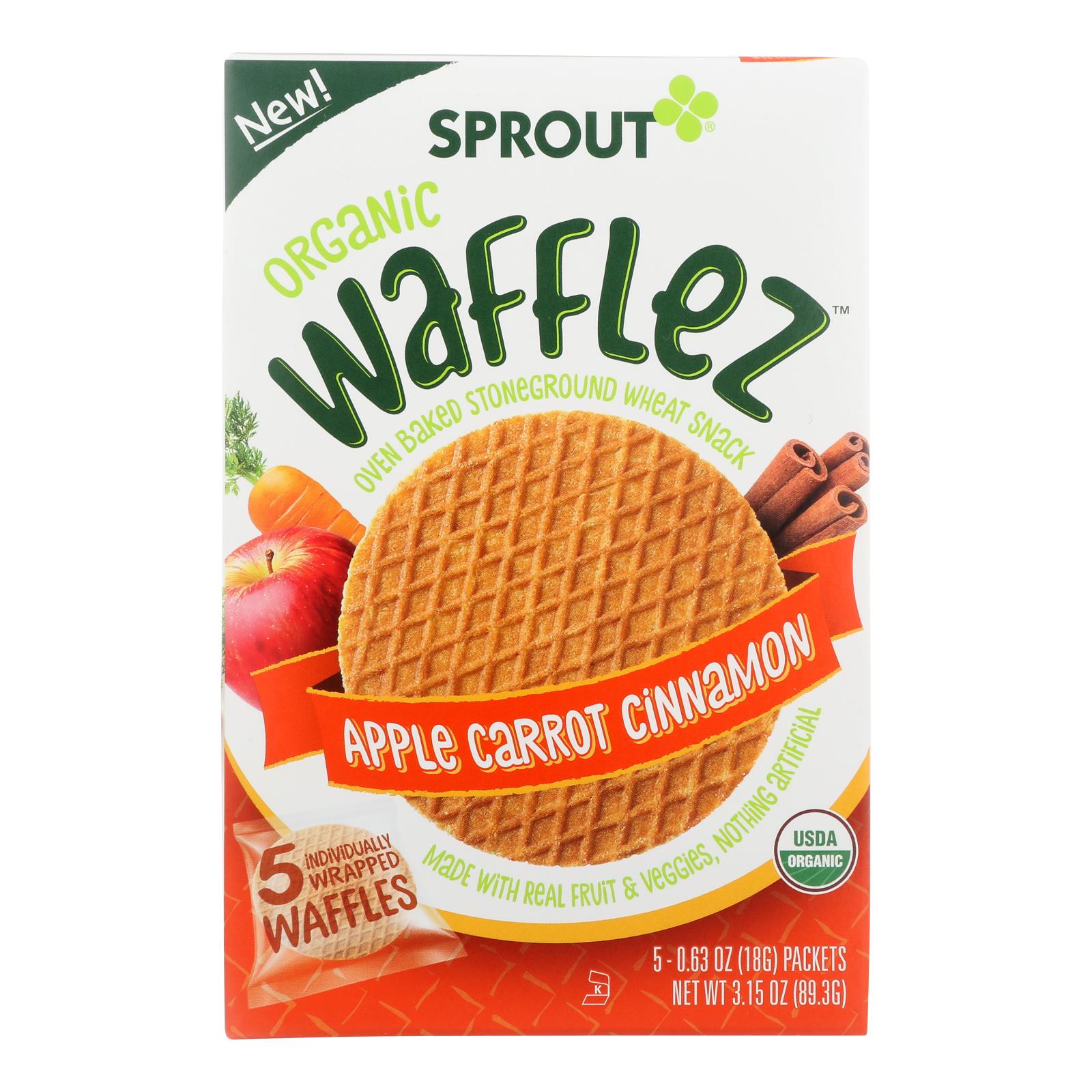 Sprout Foods Inc - Wafflez Apple Crrt Cinnamon - Case of 10 - 5/.63 OZ