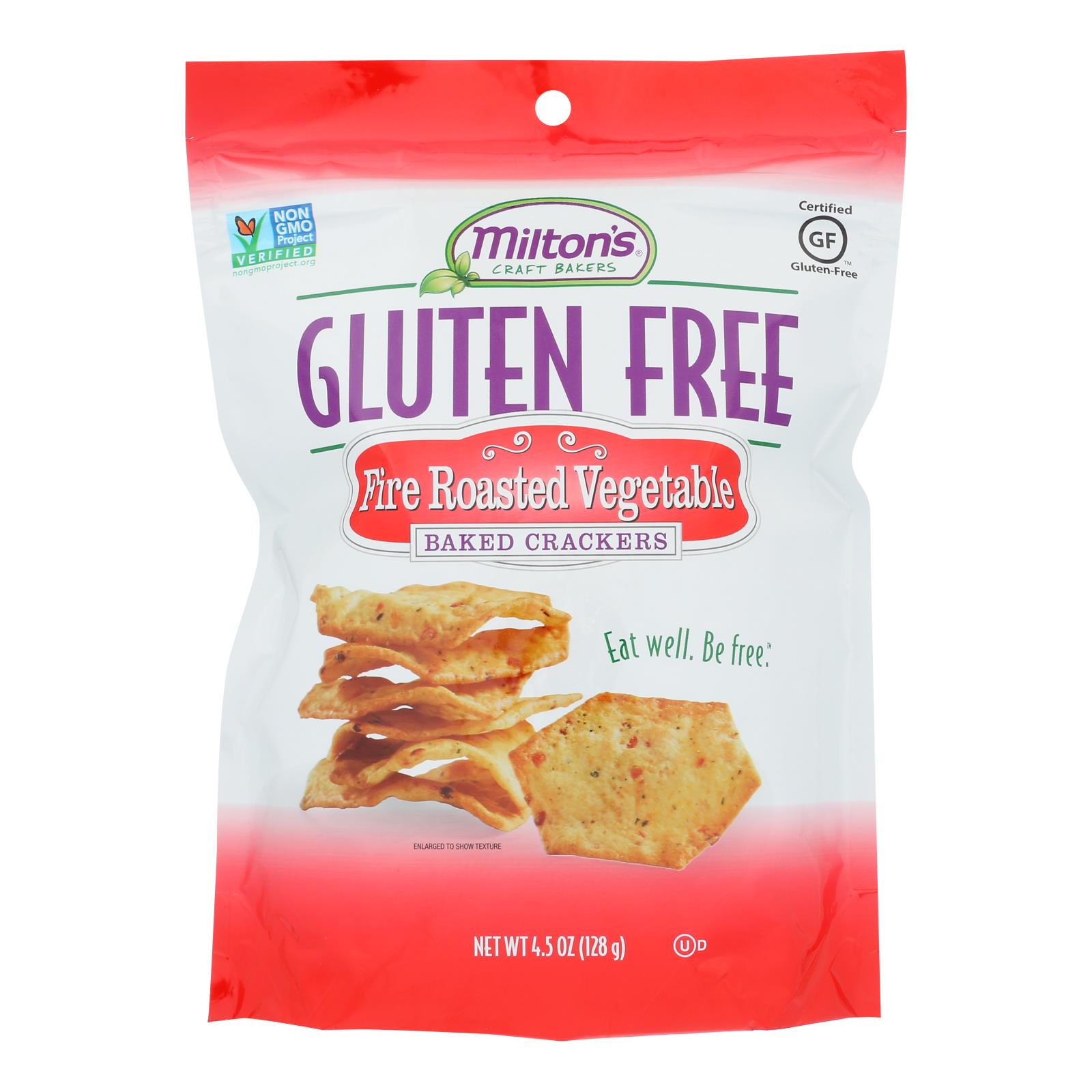 Miltons - Cracker Veg Fire Roasted Gluten Free - 12개 묶음상품 - 4.5 OZ